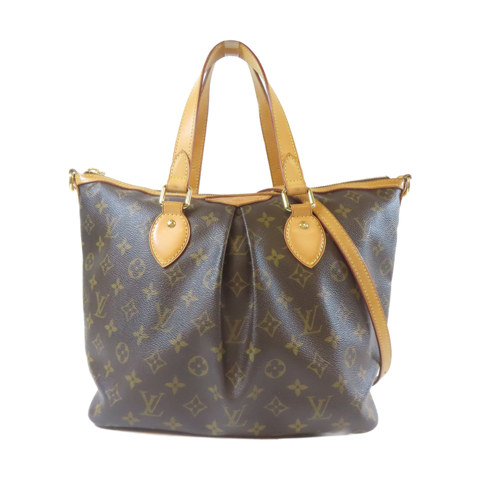LOUIS VUITTON Monogram Palermo PM金扣手挽肩背兩用袋啡色
