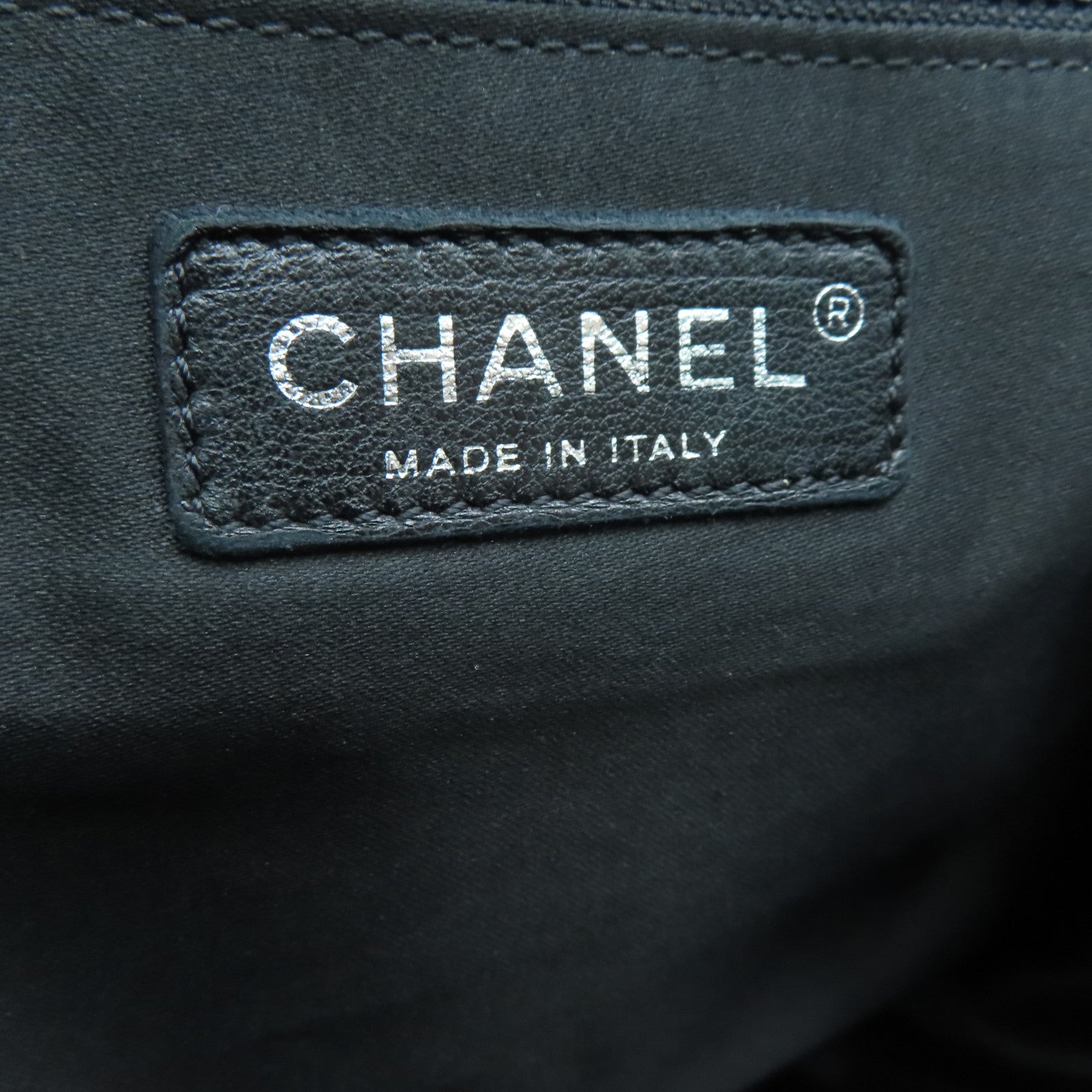 CHANEL 羊皮皮革Chain Shoulder Bag銀扣鏈帶肩背袋黑色
