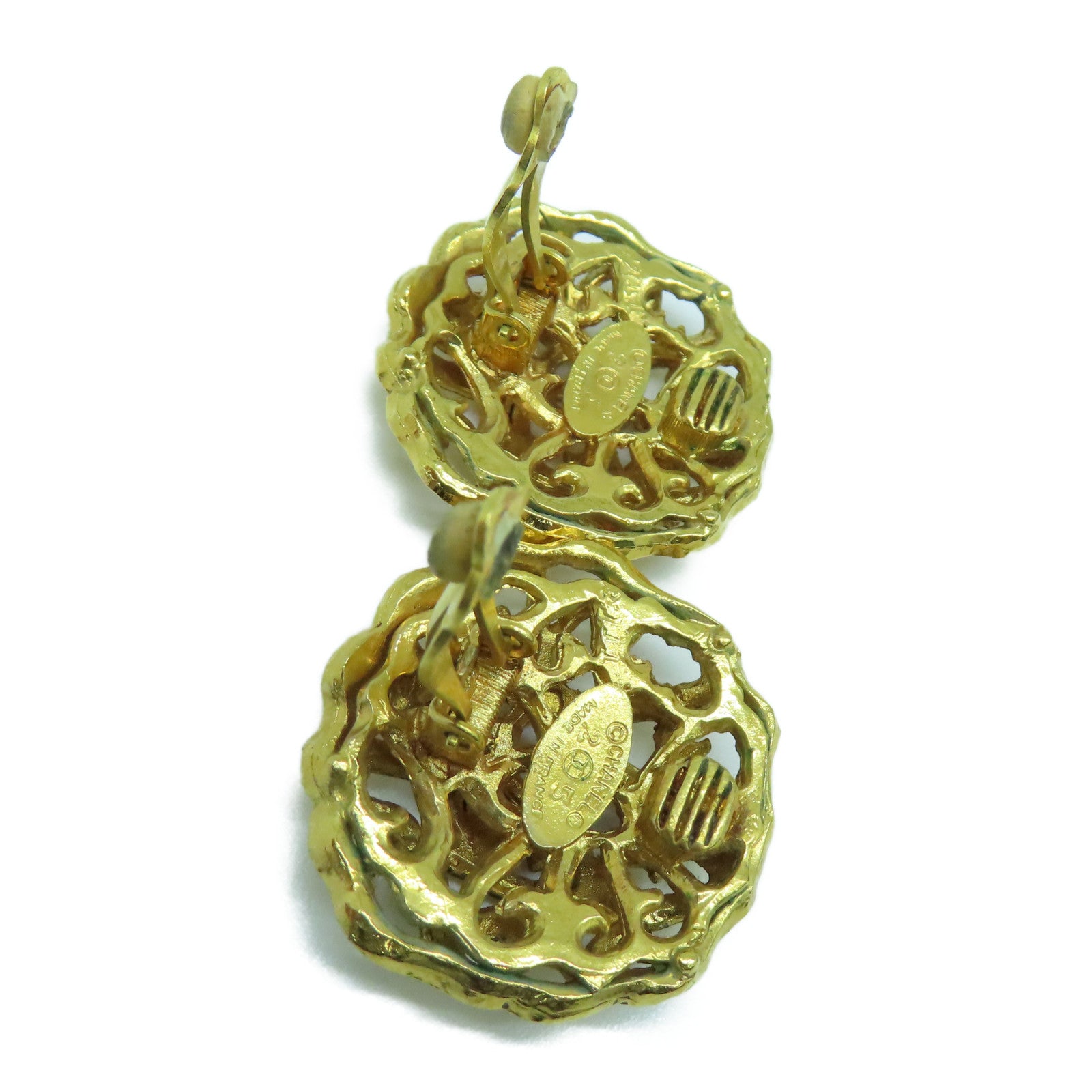 CHANEL metal Vintage Clip Earrings gold earrings