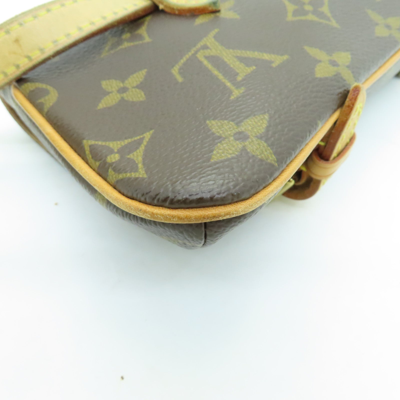 LOUIS VUITTON Monogram Pochette Marelle金扣腰包啡色
