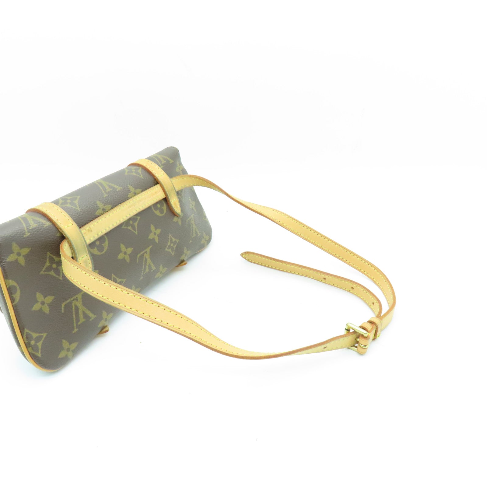LOUIS VUITTON Monogram Pochette Marelle金扣腰包啡色