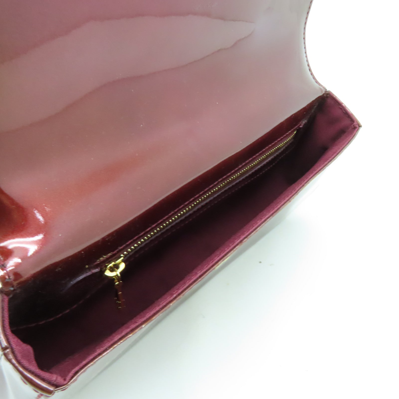 LOUIS VUITTON Vernis Pochette Sauvie金扣手拿包啡色