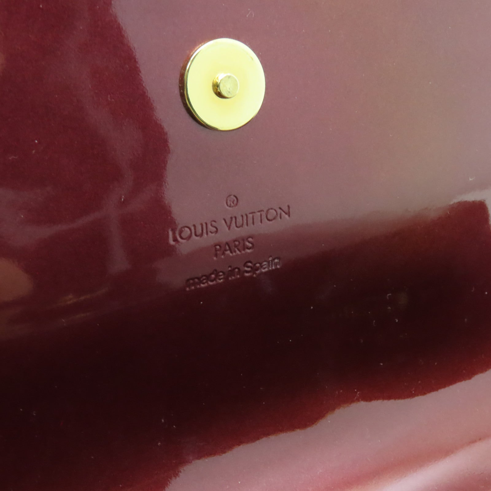 LOUIS VUITTON Vernis Pochette Sauvie金扣手拿包啡色