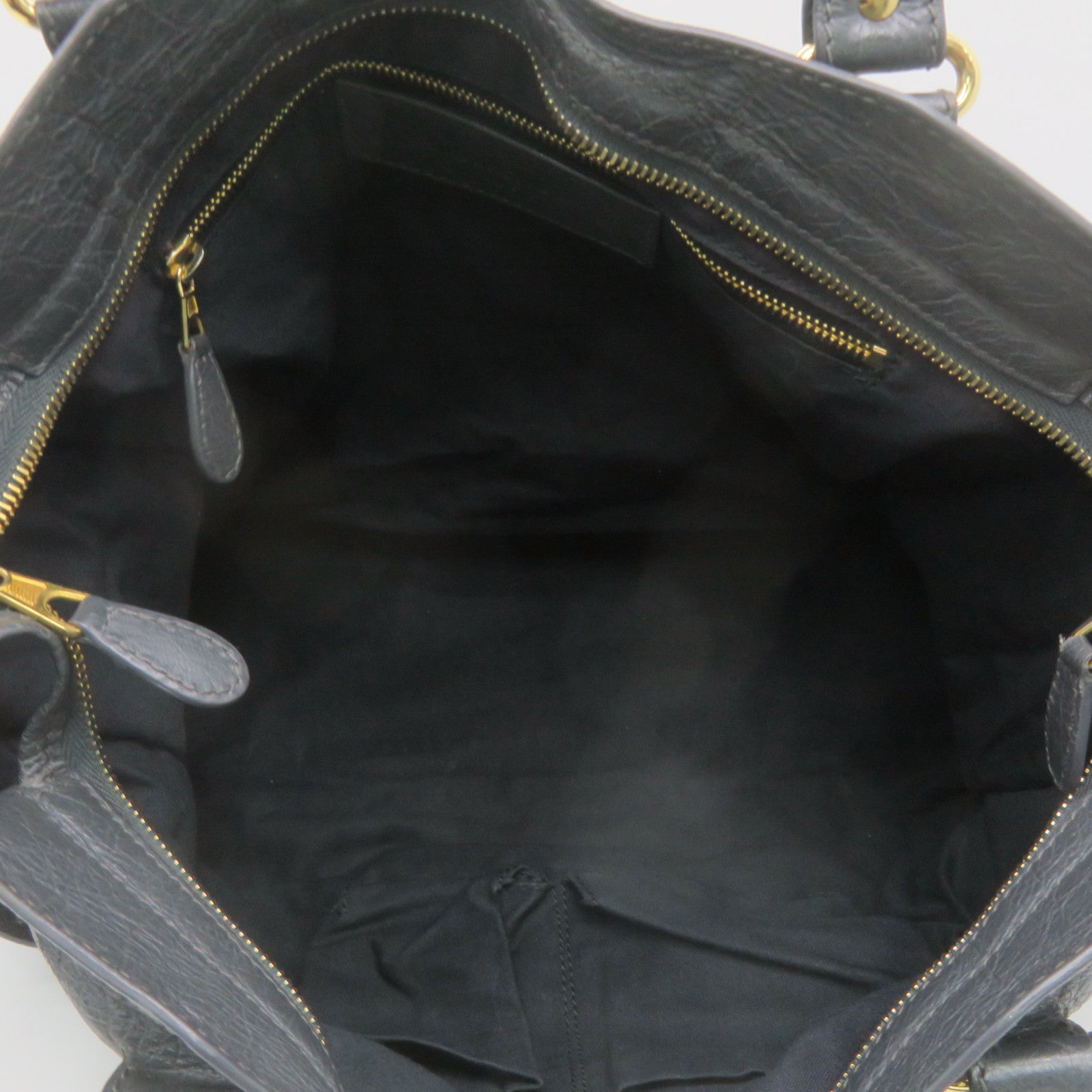 BALENCIAGA 牛皮皮革Giant City金扣肩背袋灰色