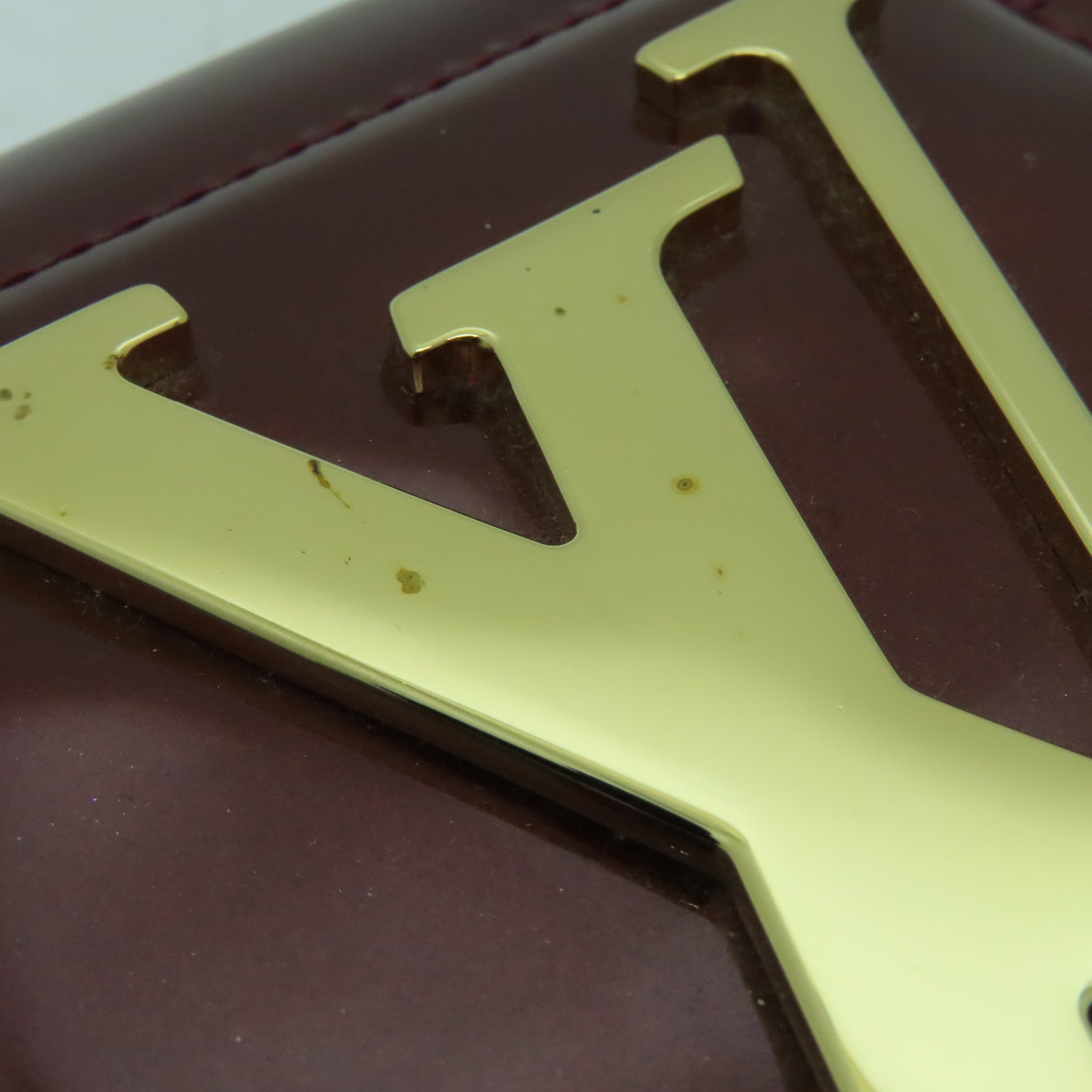 LOUIS VUITTON Vernis Pochette Sauvie金扣手拿包啡色