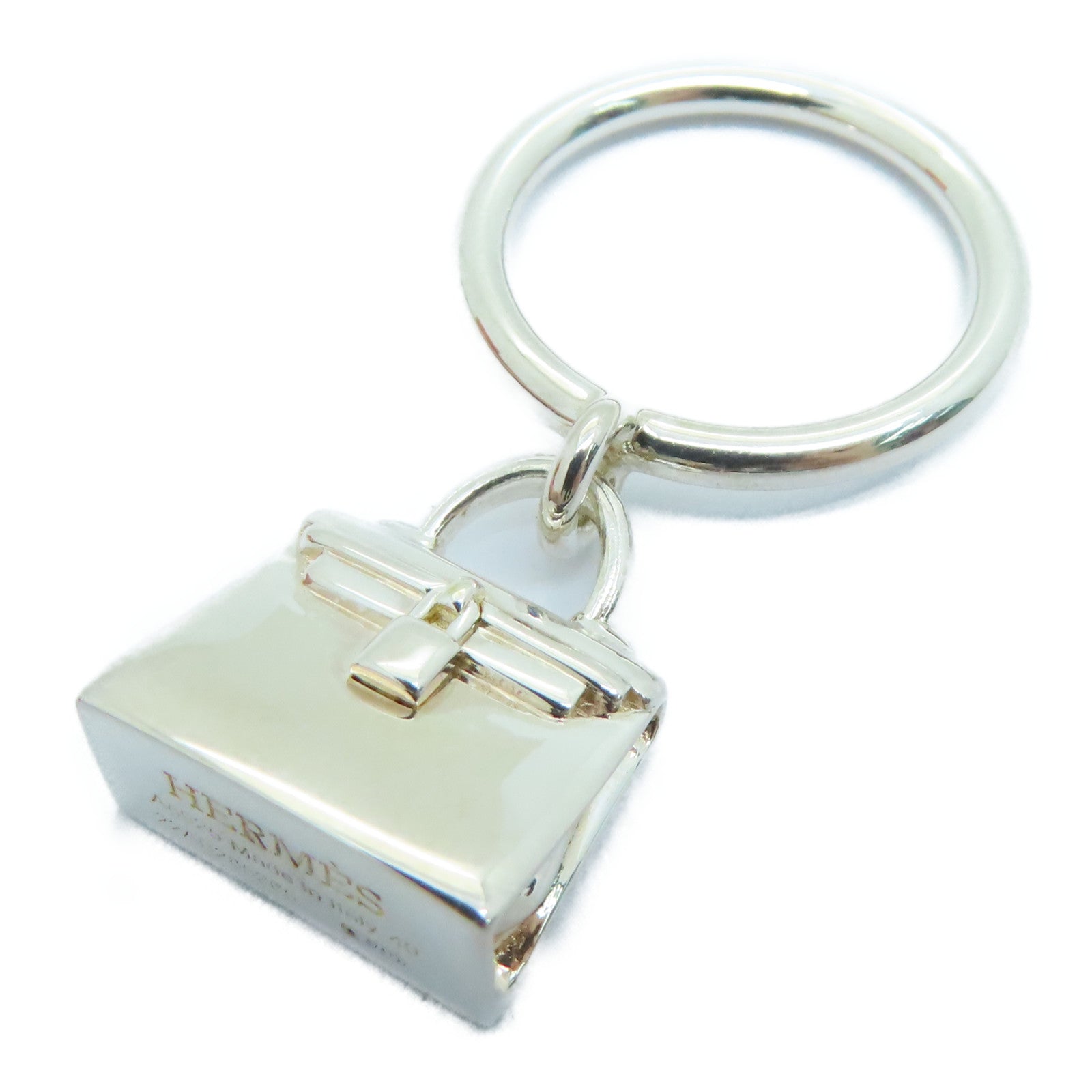 HERMES 925純銀Kelly Ring銀扣戒指銀色#49