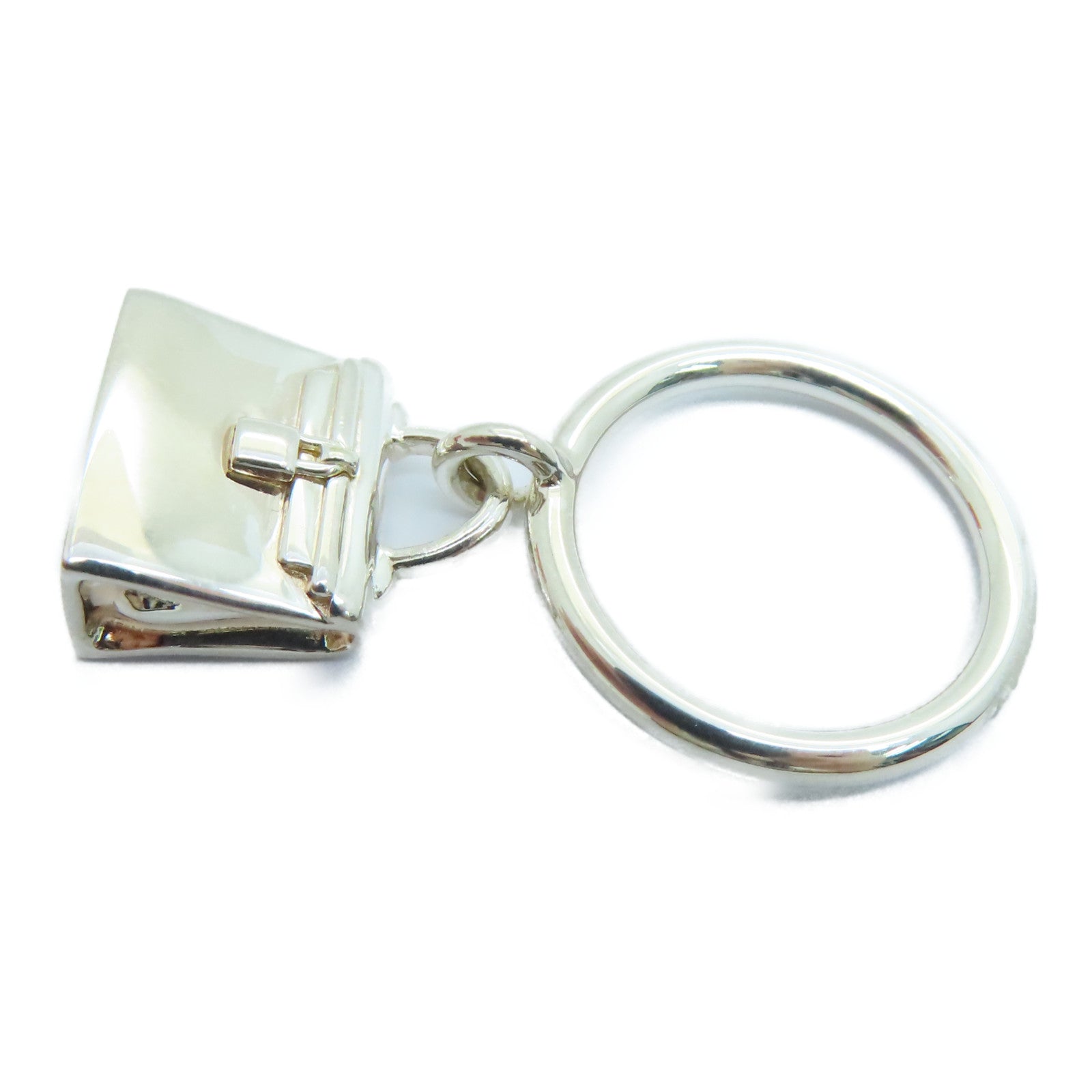 HERMES 925純銀Kelly Ring銀扣戒指銀色#49