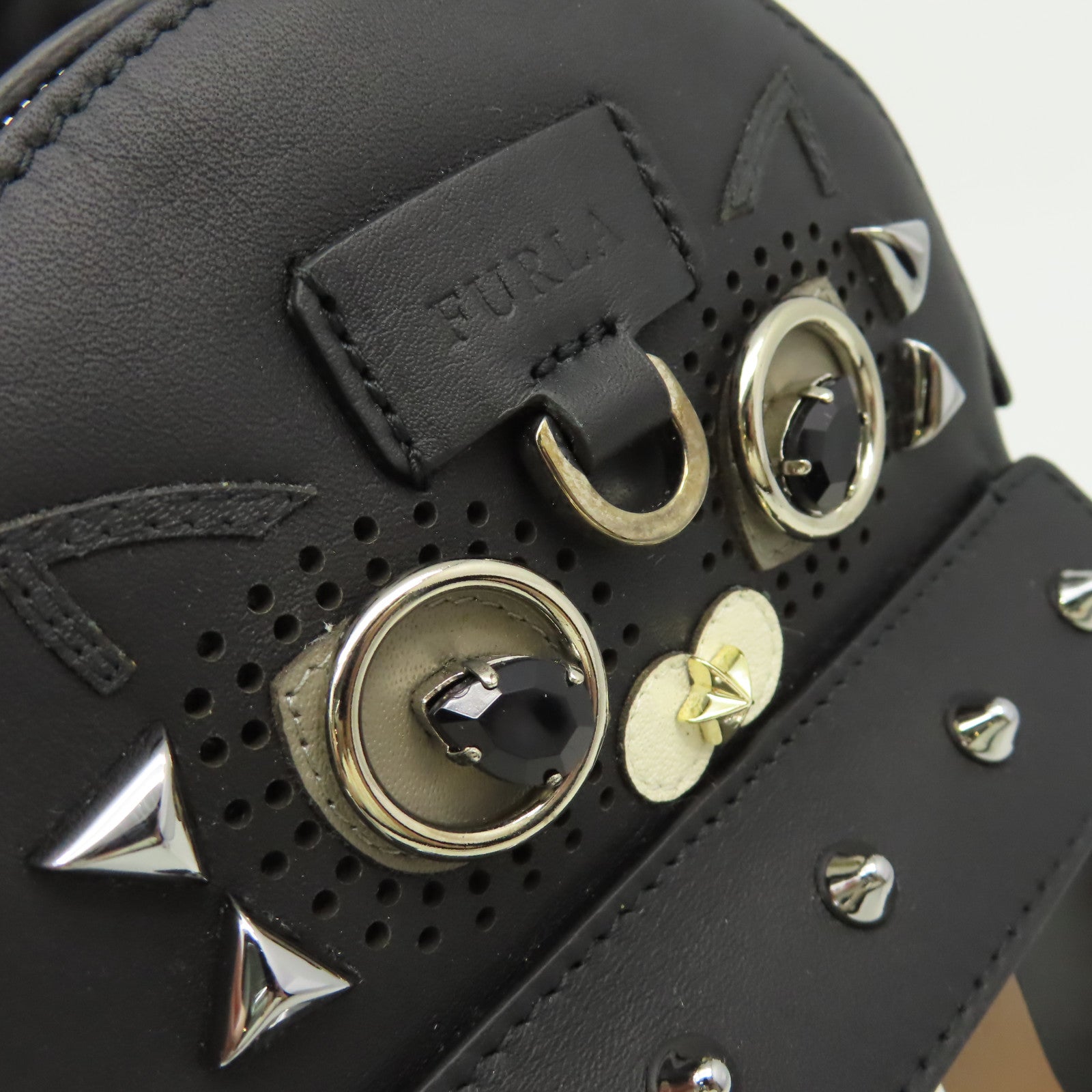 Furla 牛皮皮革Mini Backpack背包黑色