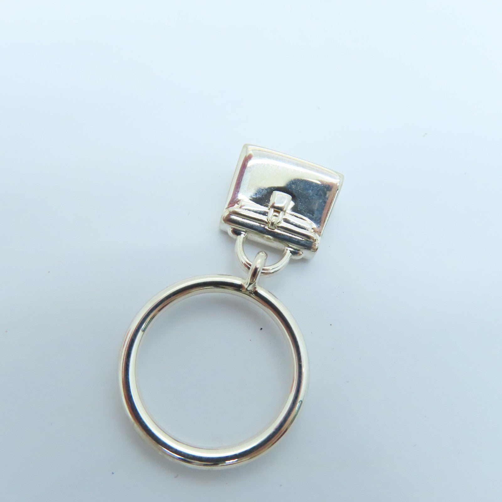 HERMES 925純銀Kelly Ring銀扣戒指銀色#49