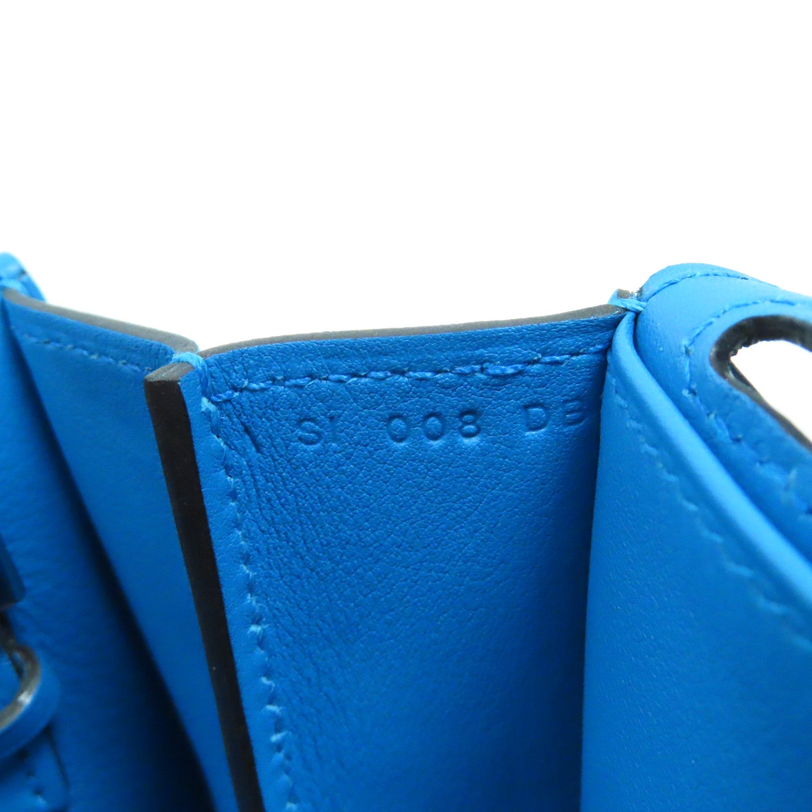 HERMES Swift皮革Mini Halzan銀扣手挽肩背兩用袋Bleu Zanzibar坦桑尼亞藍色