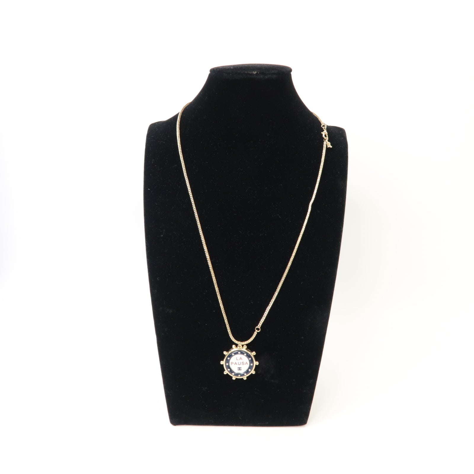 CHANEL 金屬Necklace項鍊金色/銀色/深藍色