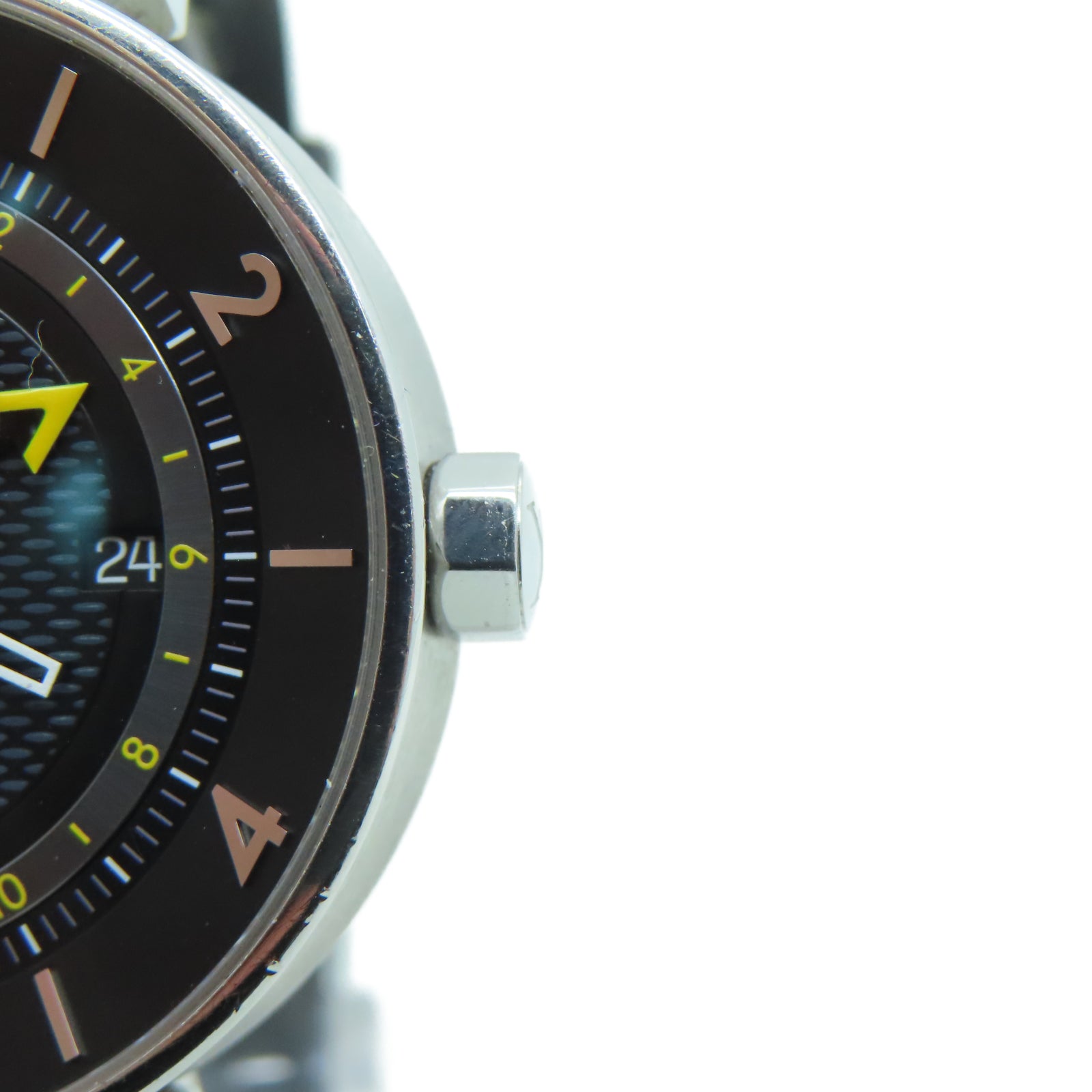 LOUIS VUITTON Tambour Moon GMT不鏽鋼手錶自動機芯黑色