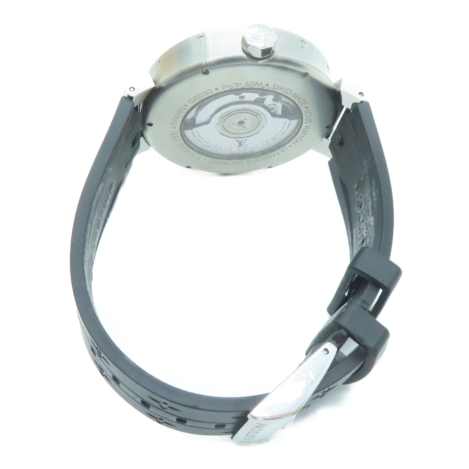 LOUIS VUITTON Tambour Moon GMT不鏽鋼手錶自動機芯黑色