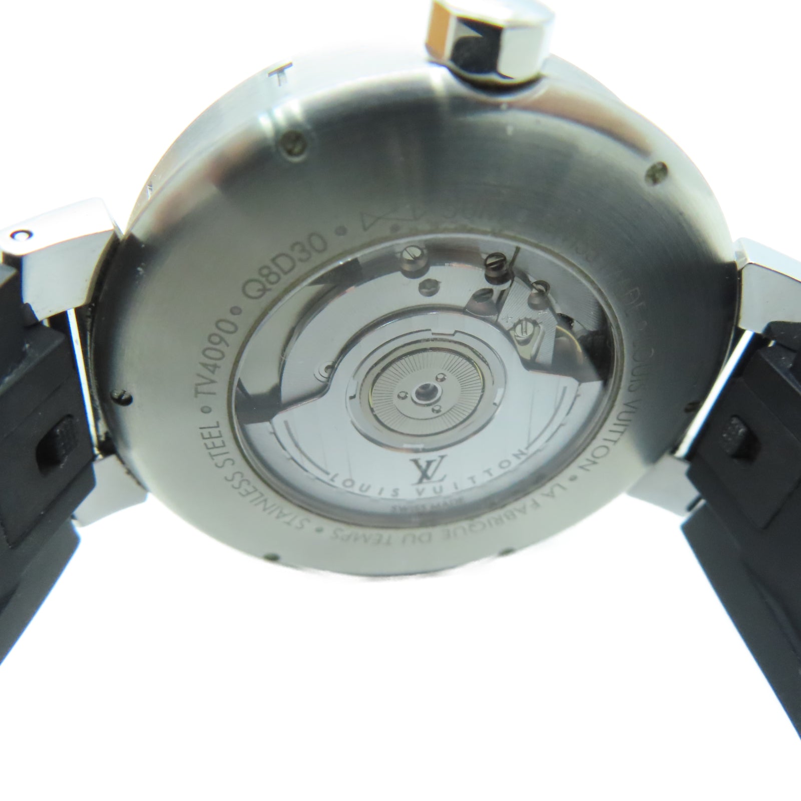LOUIS VUITTON Tambour Moon GMT不鏽鋼手錶自動機芯黑色
