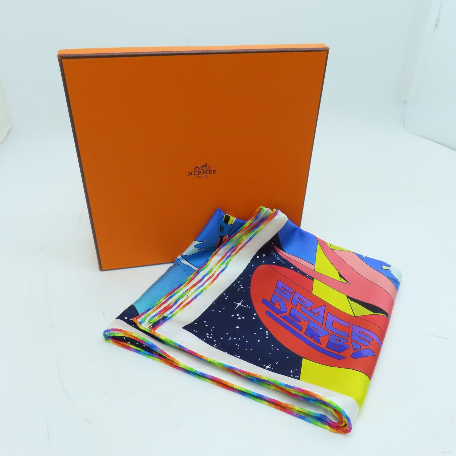 HERMES 絲質Scarf絲巾藍色/綠色