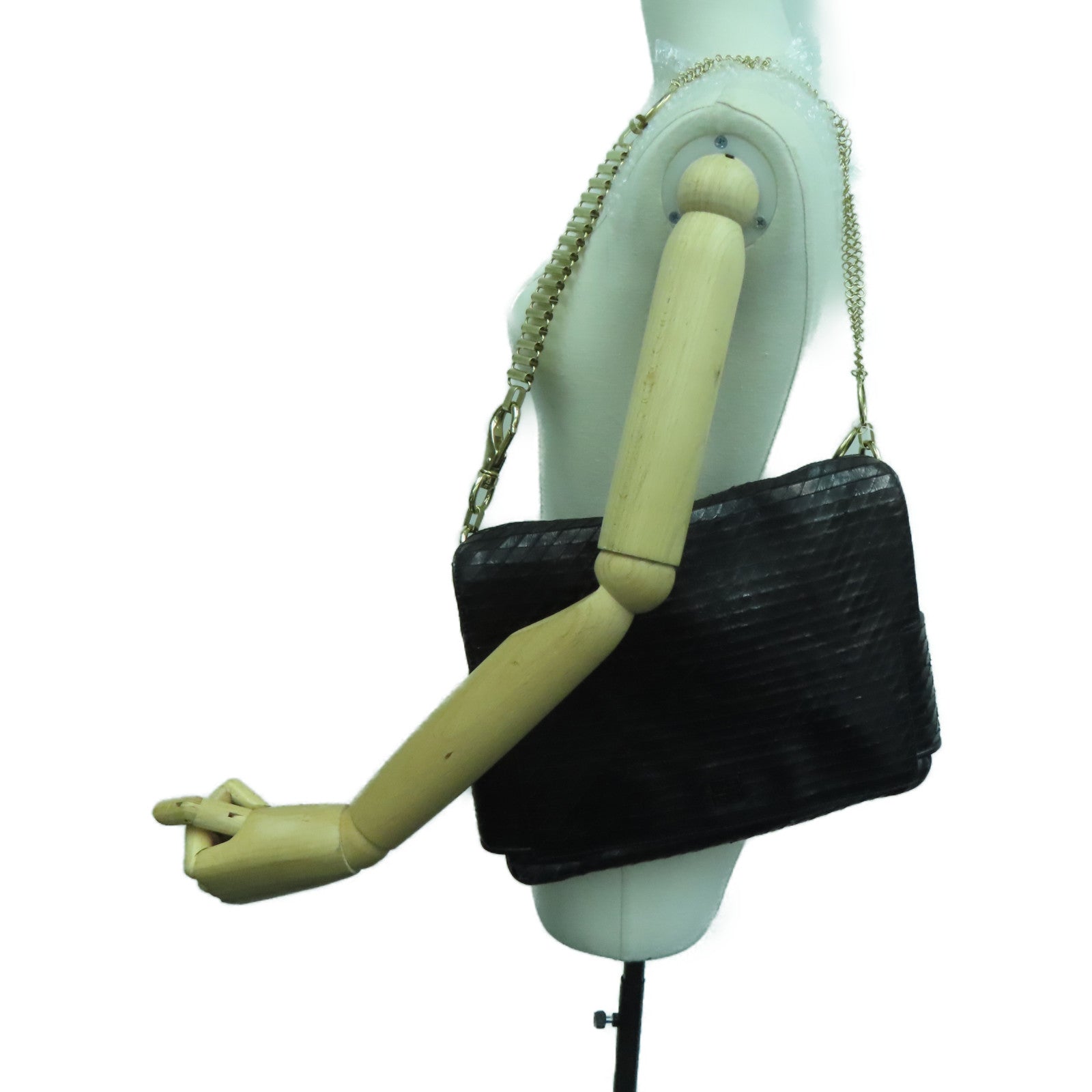 GIVENCHY 牛皮皮革Chain Shoulder Bag金扣肩背袋黑色