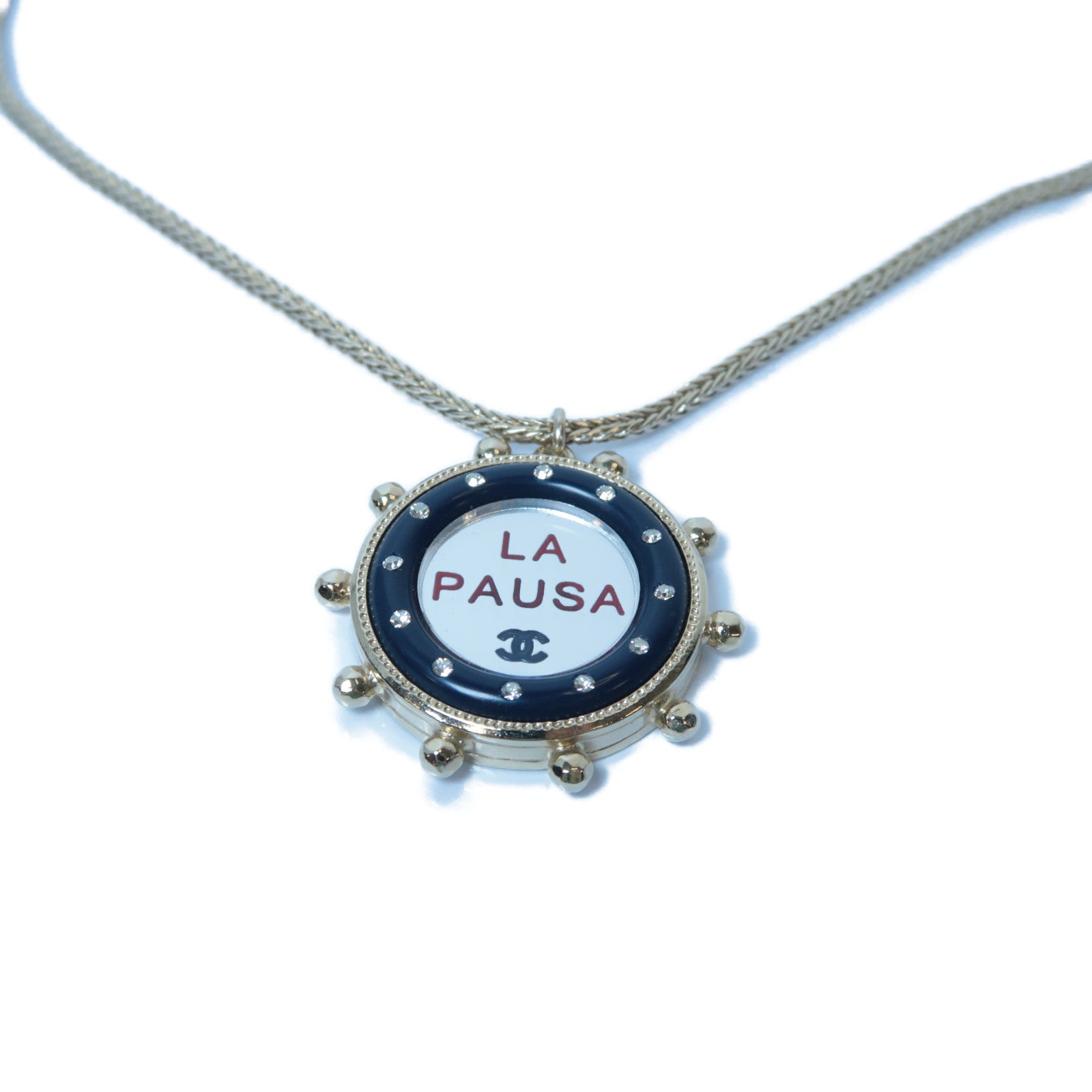 CHANEL 金屬Necklace項鍊金色/銀色/深藍色