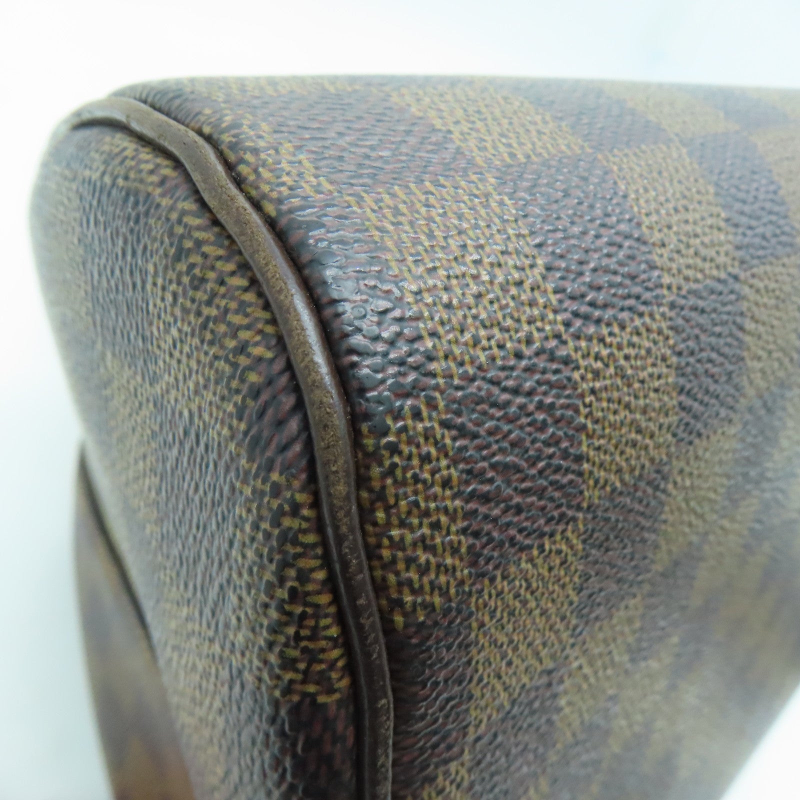 LOUIS VUITTON Damier Ribera MM Handbag gold buckle handle bag brown N41434