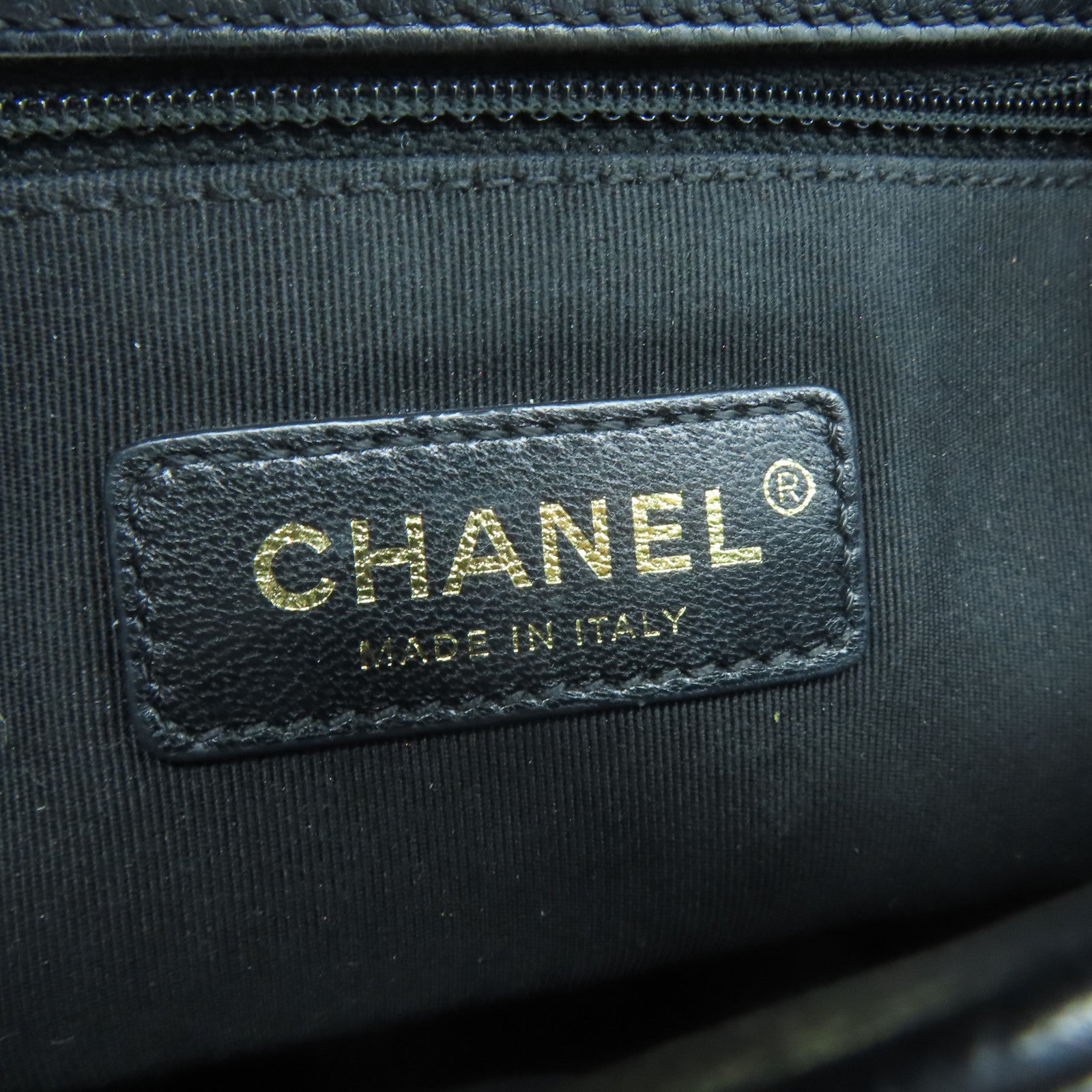 CHANEL 菱格牛皮皮革2WayShoulderBag金扣手挽肩背兩用袋黑色