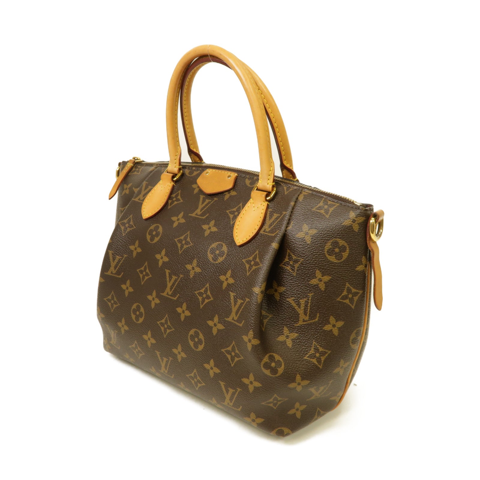 LOUIS VUITTON Monogram Turenne PM金扣手挽肩背兩用袋棕色