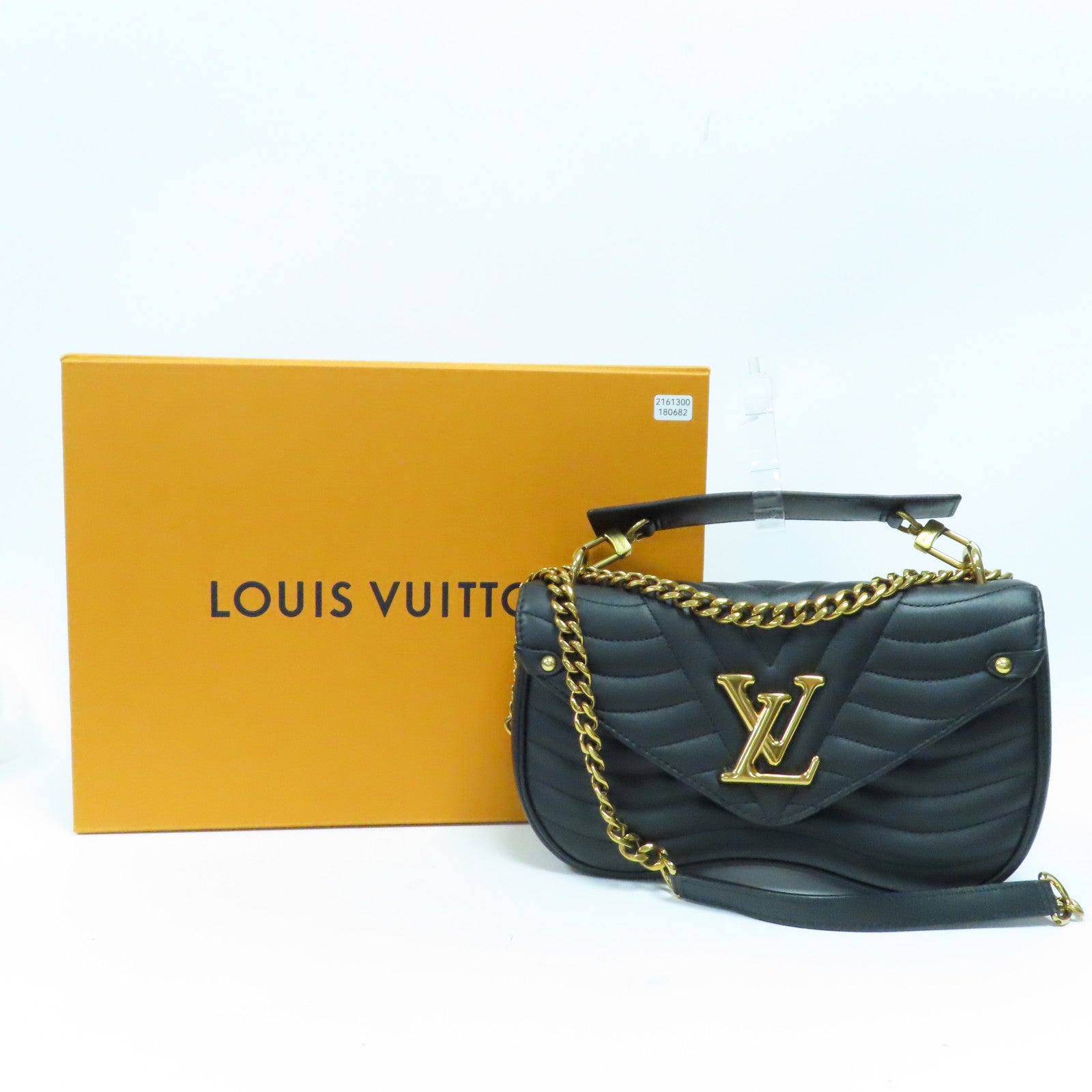 LOUIS VUITTON 牛皮皮革New Wave MM金扣手挽肩背兩用袋黑色