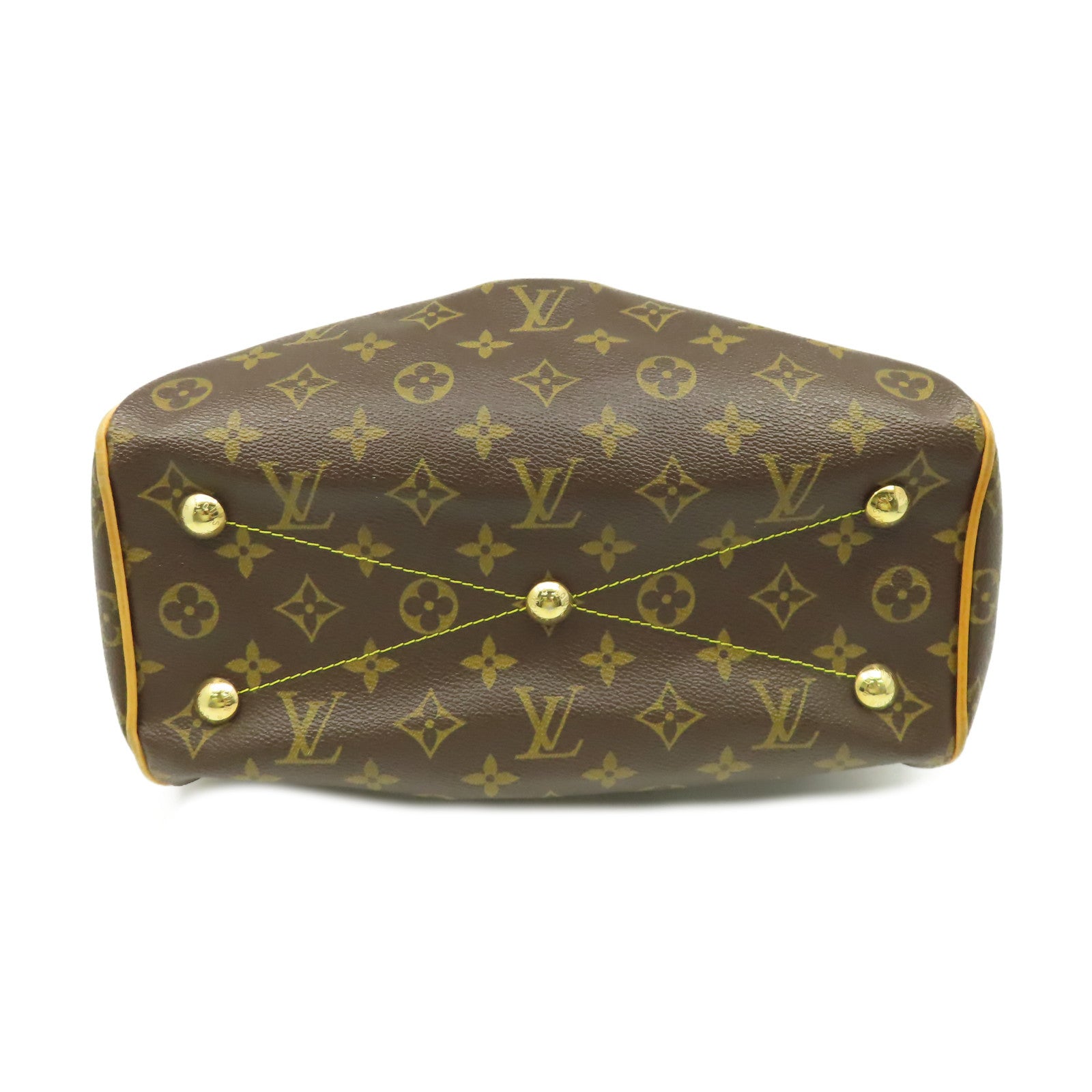 LOUIS VUITTON Monogram Tivoli PM Hand Bag金扣手挽袋啡色