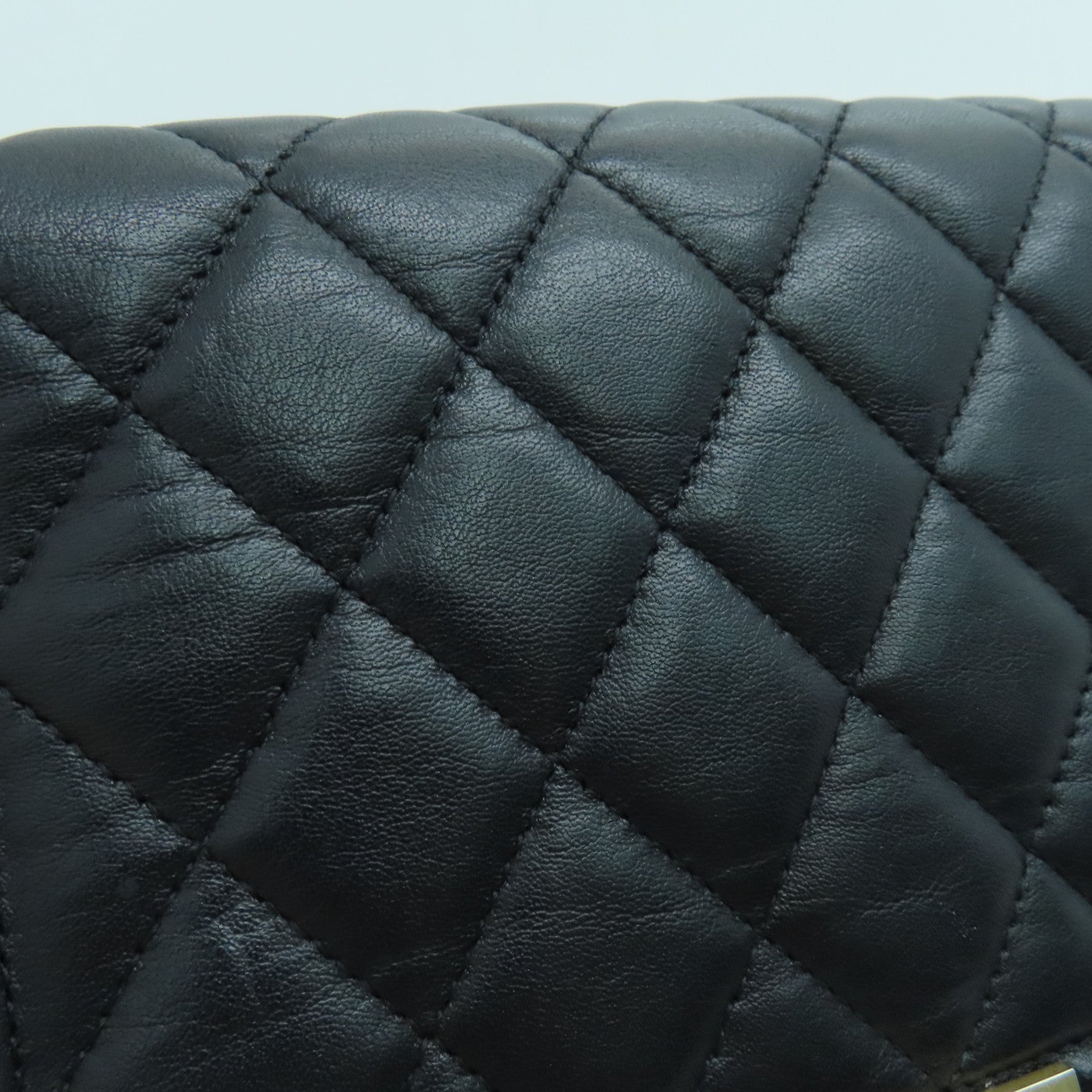 CHANEL 菱格牛皮皮革Wallet on chain链带肩背袋金扣黑色