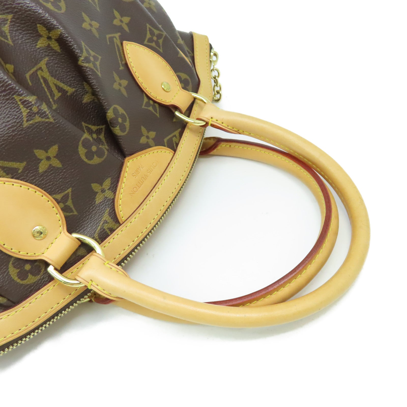 LOUIS VUITTON Monogram Tivoli PM Hand Bag金扣手挽袋啡色
