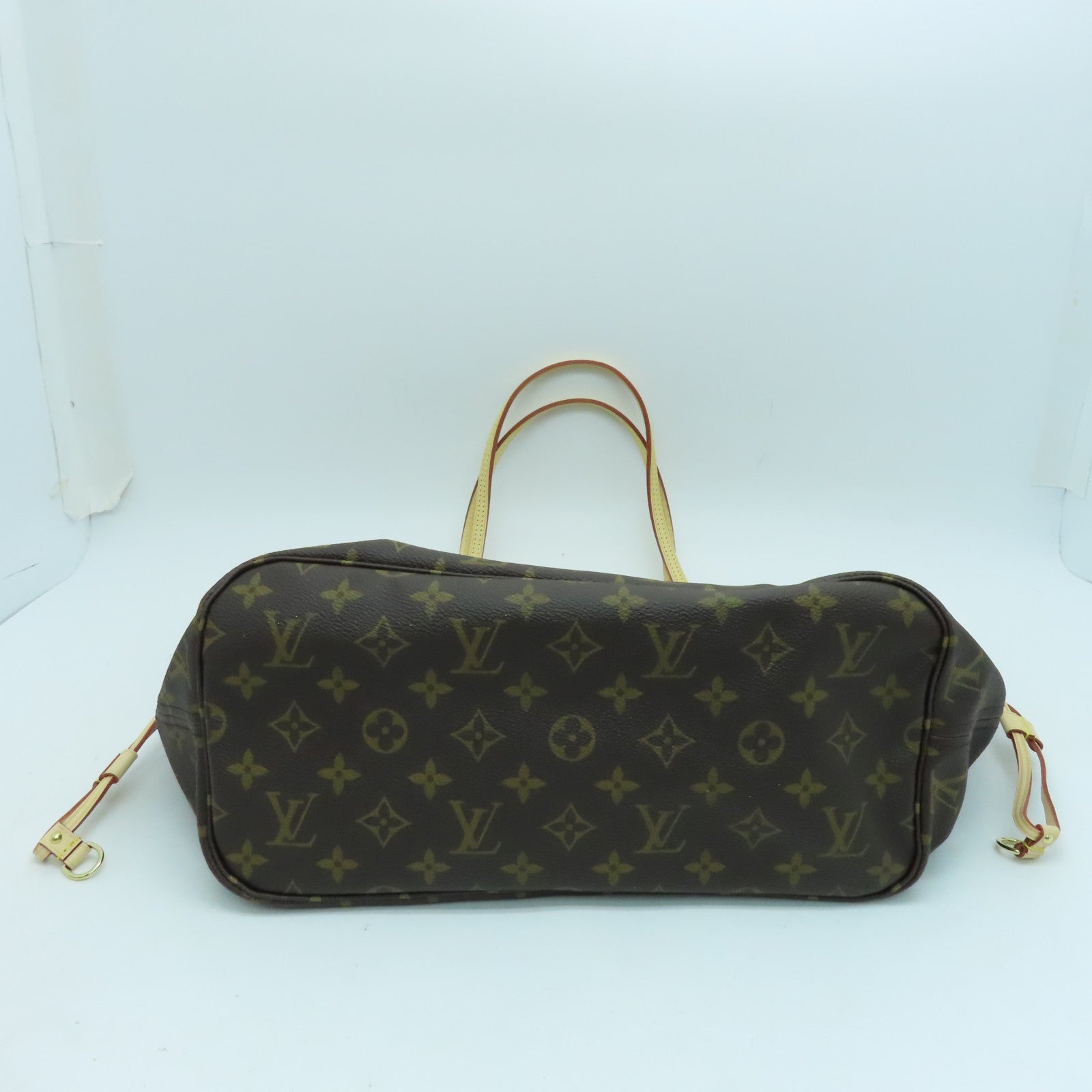 LOUIS VUITTON Monogram Neverfull MM金扣手挽袋/肩背袋啡色