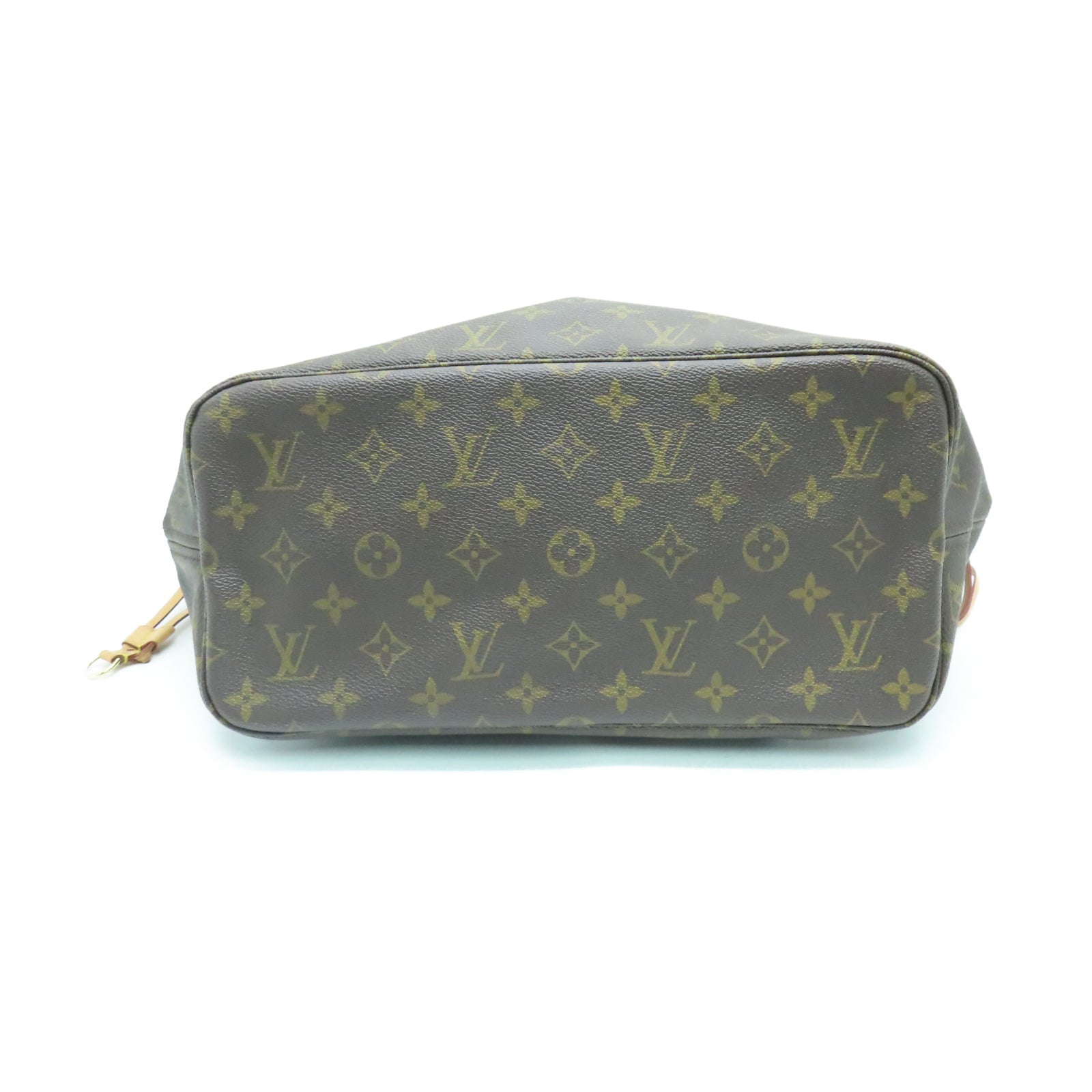 LOUIS VUITTON Monogram Neverfull MM金扣手挽袋棕色