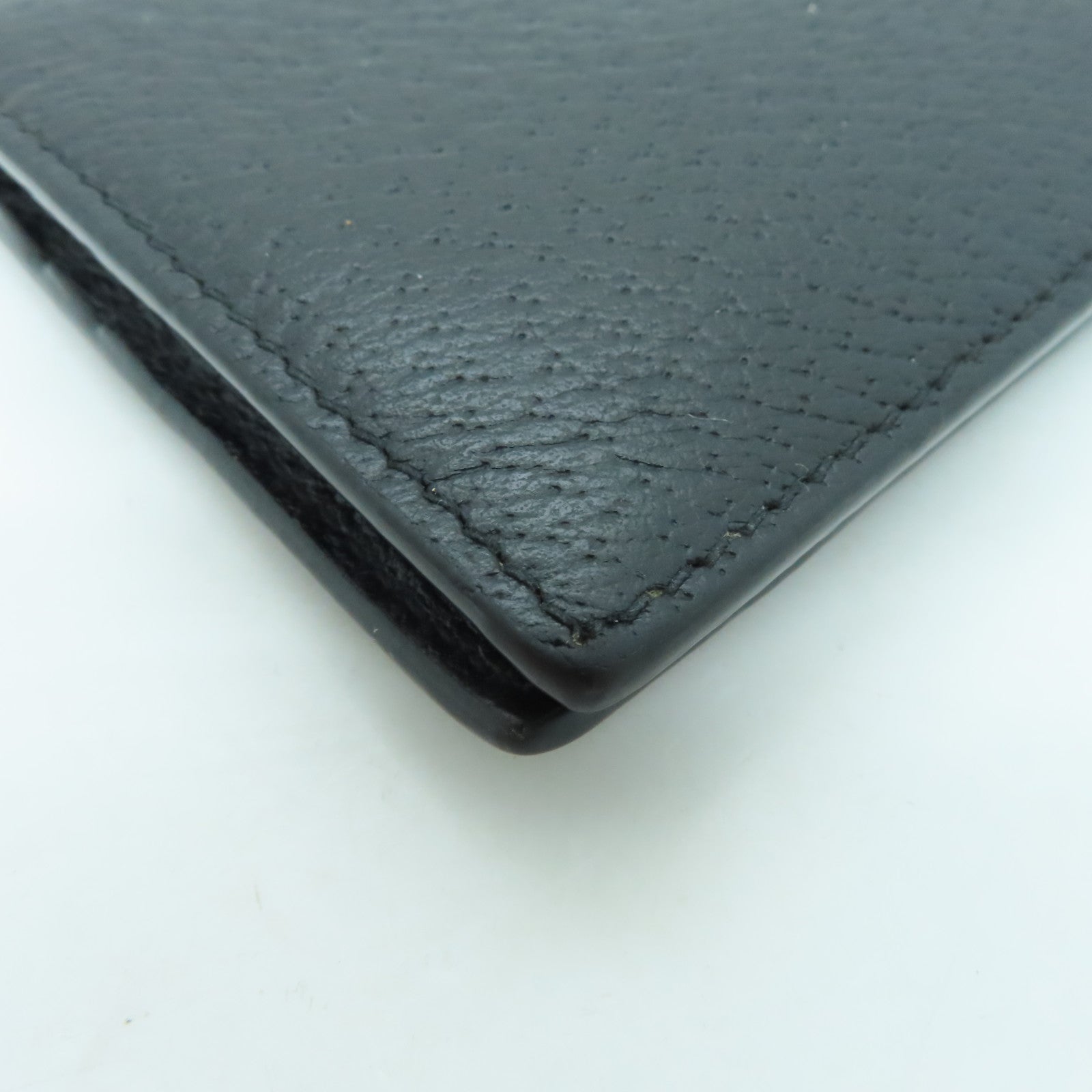 GUCCI Cowhide Leather Wallet Gold Buckle Wallet Black