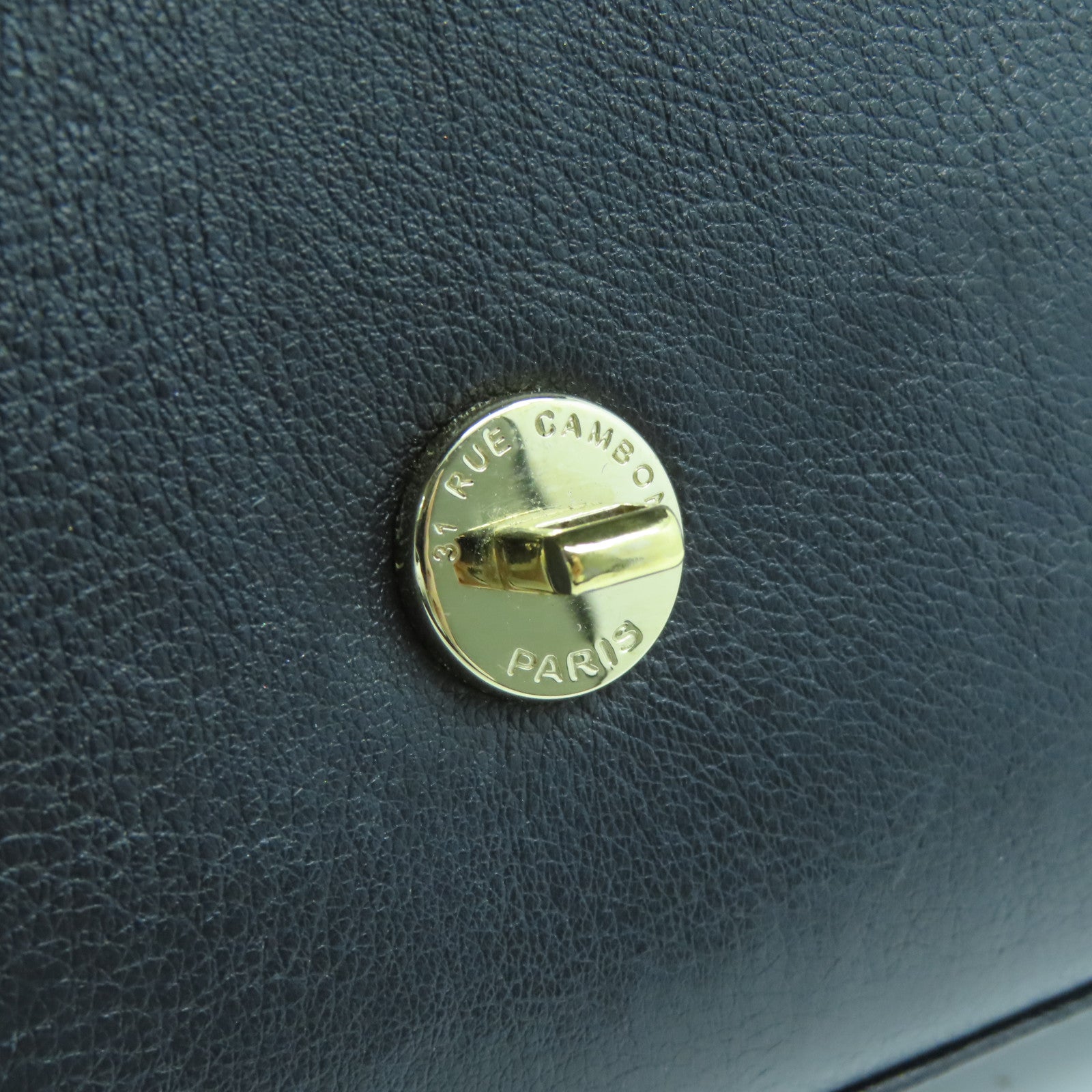 CHANEL 菱格牛皮皮革2WayShoulderBag金扣手挽肩背兩用袋黑色