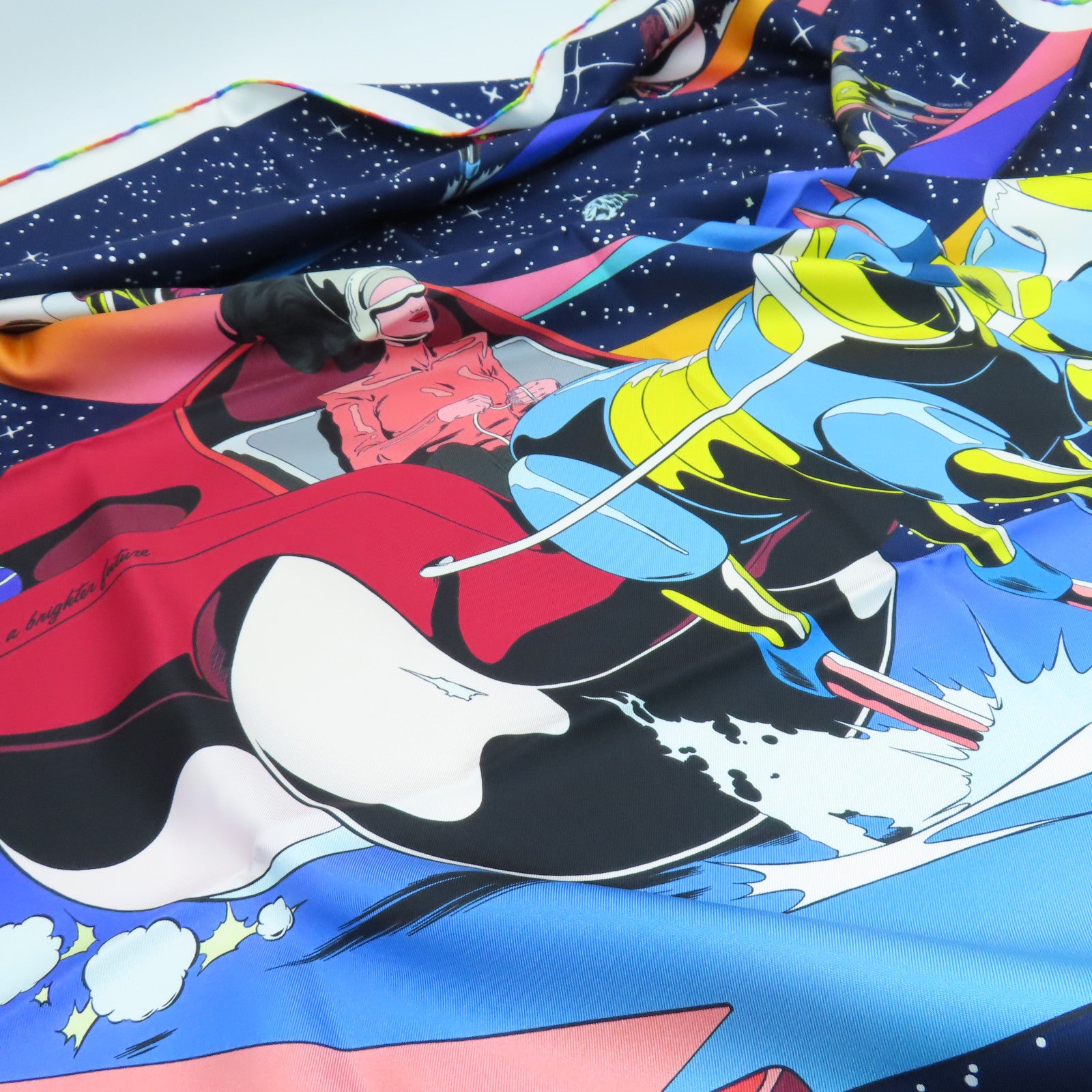 HERMES 絲質Scarf絲巾藍色/綠色