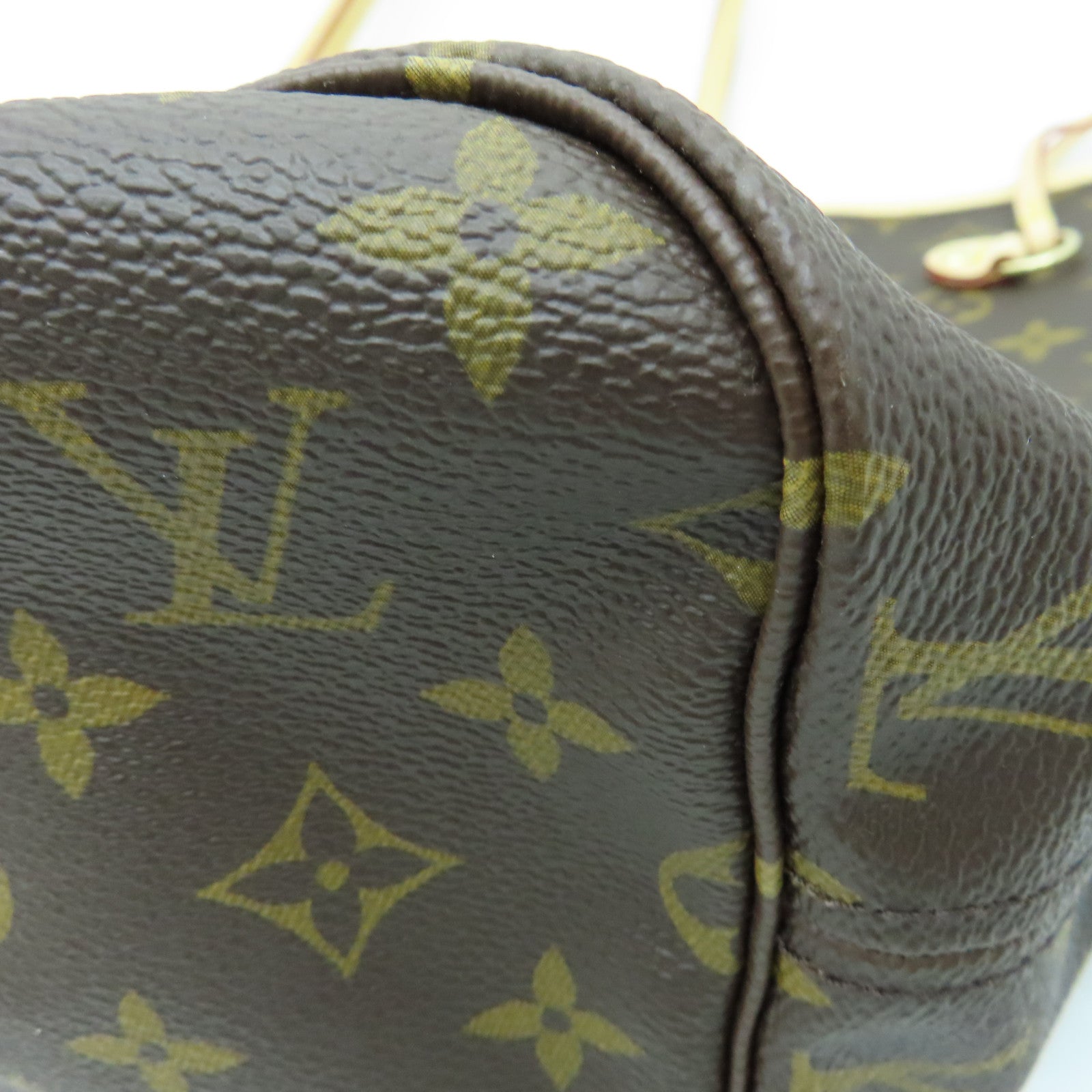 LOUIS VUITTON Monogram Neverfull MM金扣手挽袋/肩背袋啡色