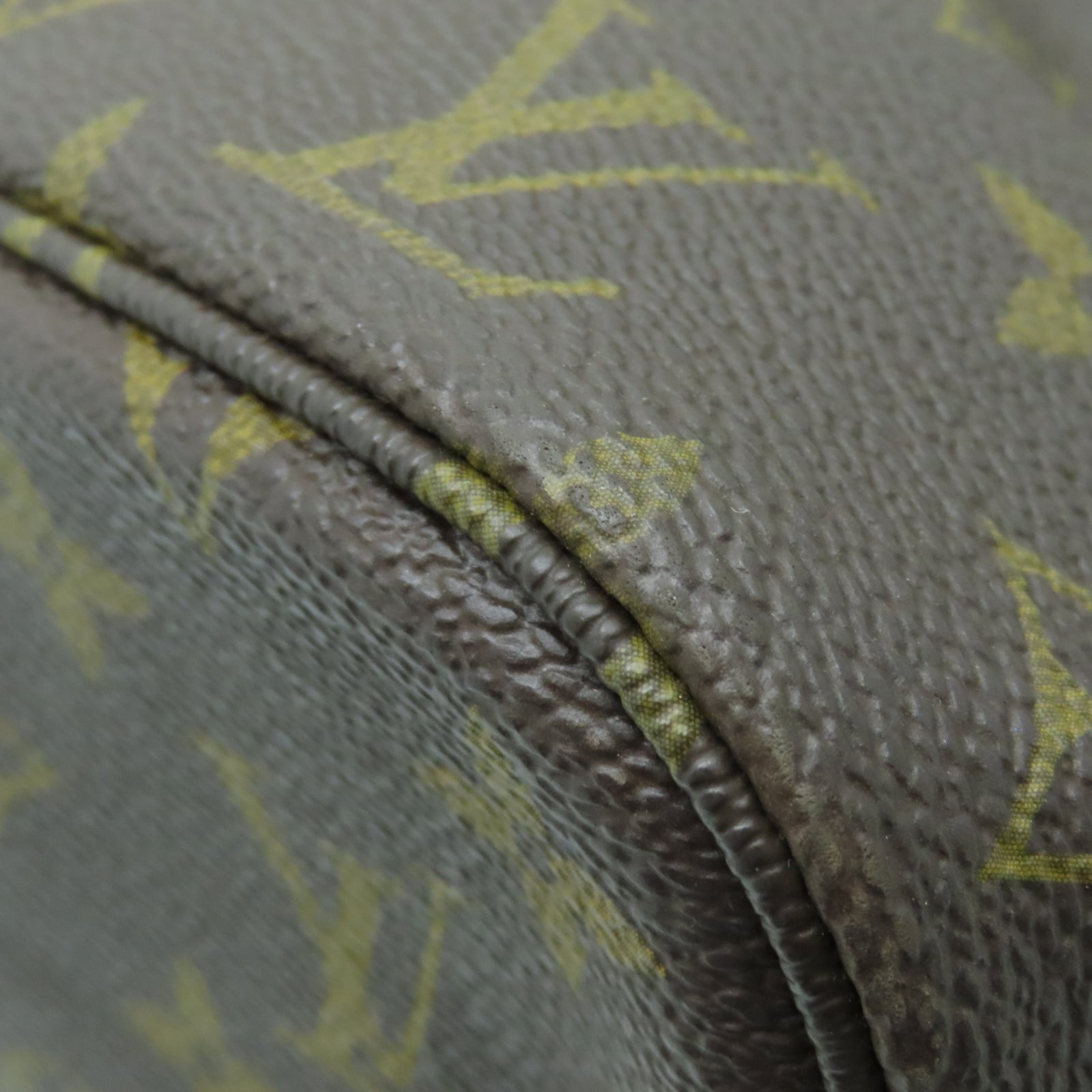 LOUIS VUITTON Monogram Neverfull MM金扣手挽袋棕色