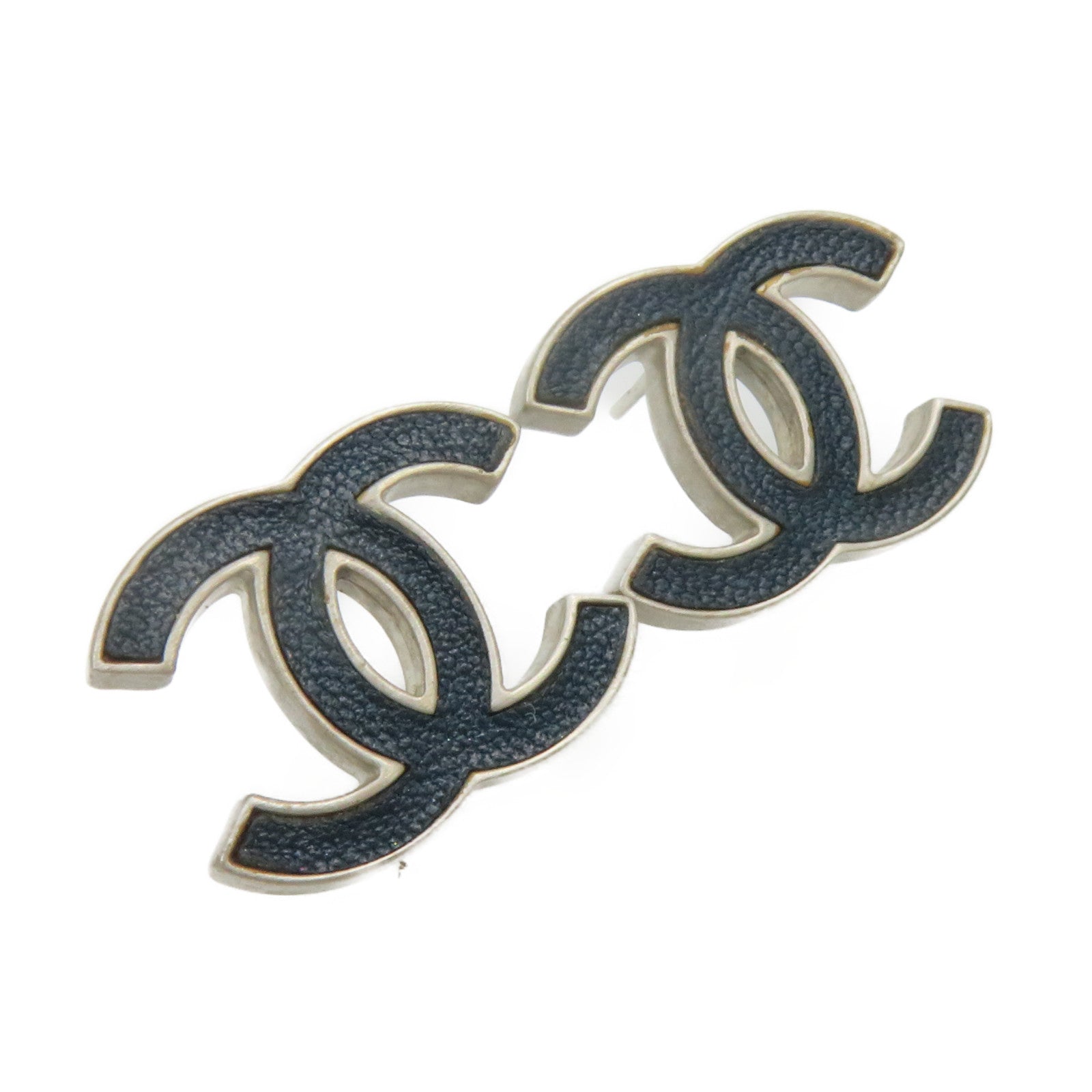 CHANEL 金屬CC Earrings耳環藍色/銀色