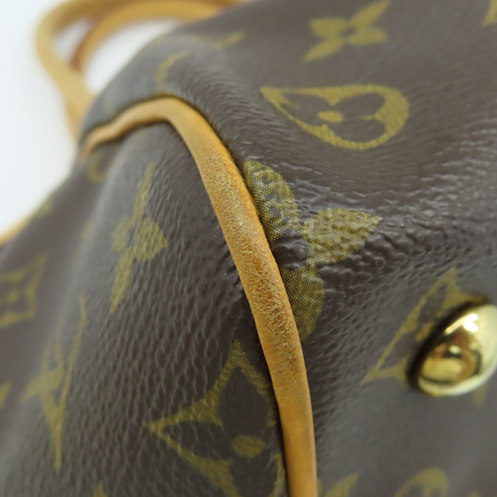 LOUIS VUITTON Monogram Tivoli PM Hand Bag金扣手挽袋啡色