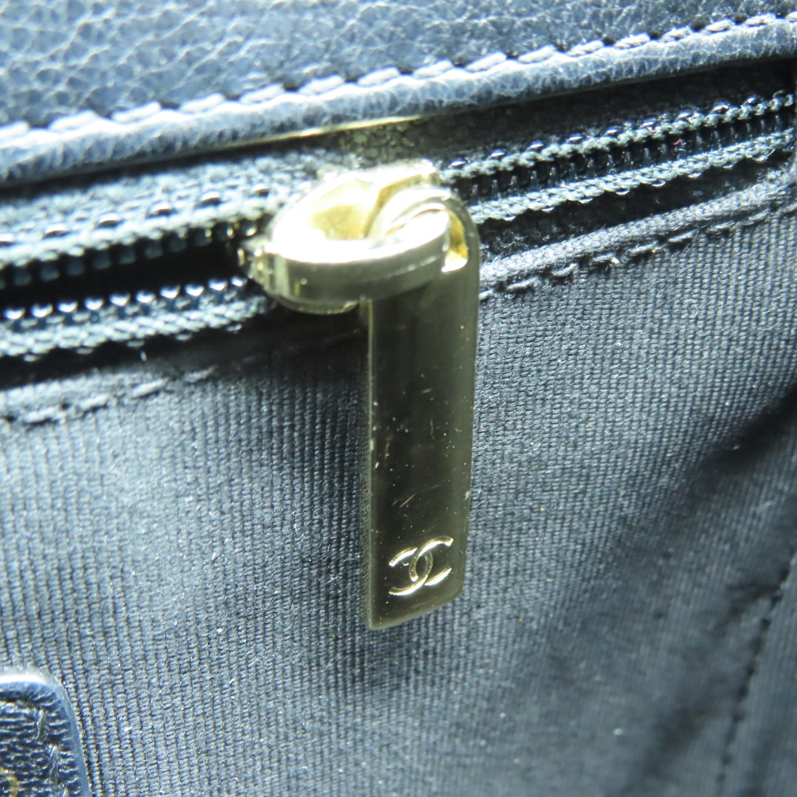 CHANEL 菱格牛皮皮革2WayShoulderBag金扣手挽肩背兩用袋黑色
