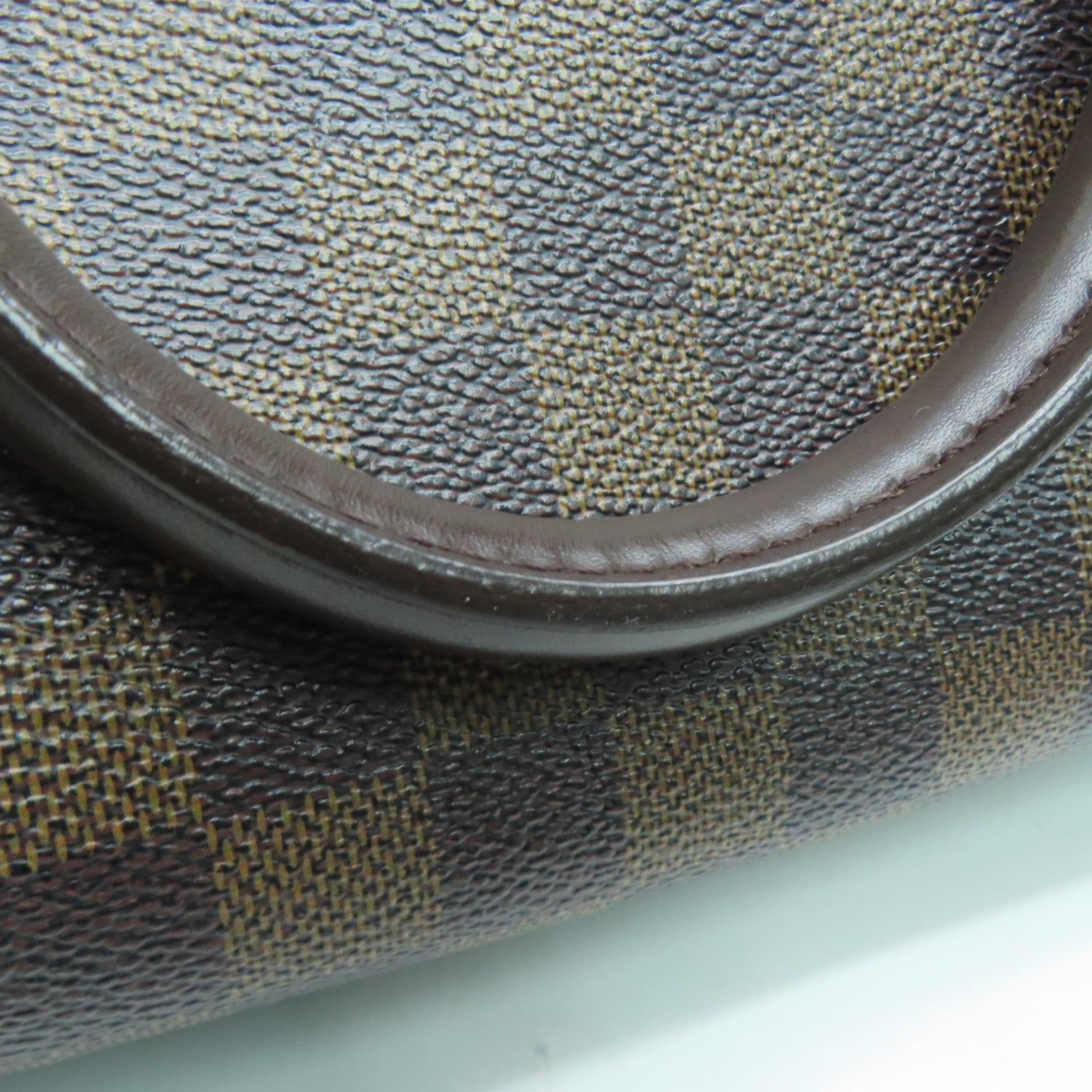LOUIS VUITTON Damier Ribera MM Handbag gold buckle handle bag brown N41434