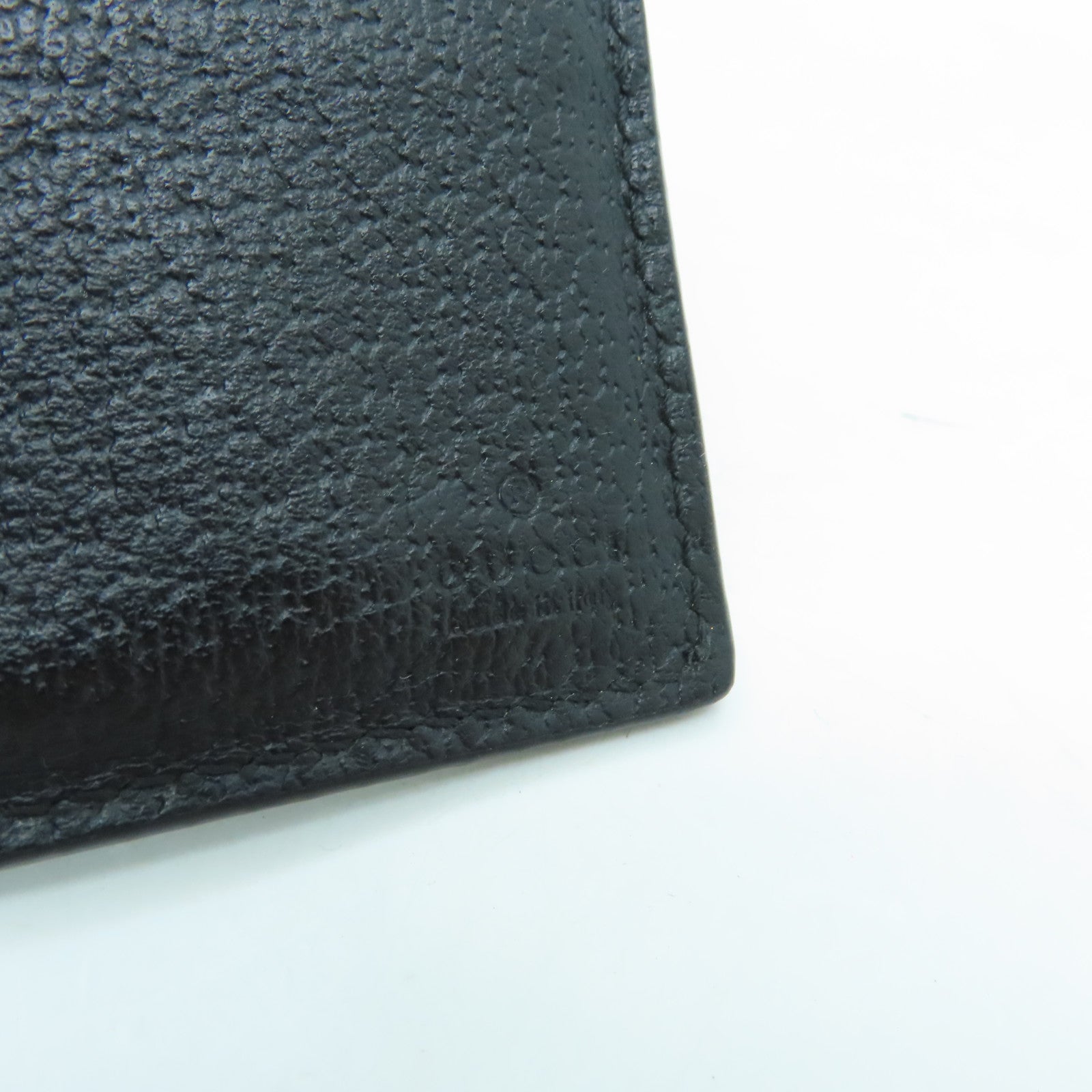 GUCCI Cowhide Leather Wallet Gold Buckle Wallet Black