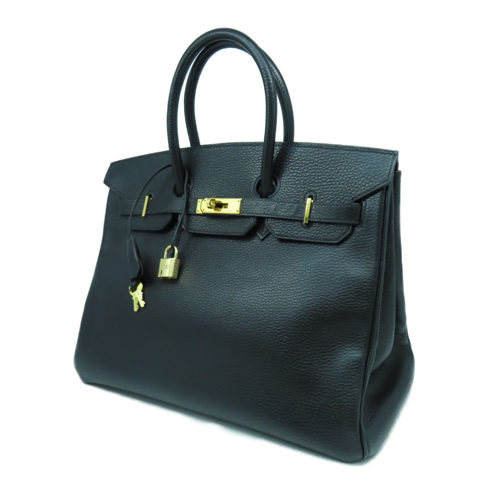 HERMES Ardennes皮革Birkin 35金扣手挽袋黑色