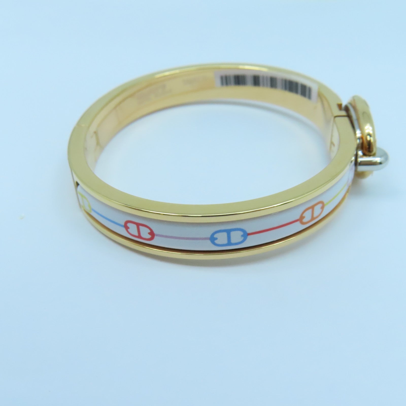 HERMES 金屬/琺瑯Bangle手鐲白色/多色