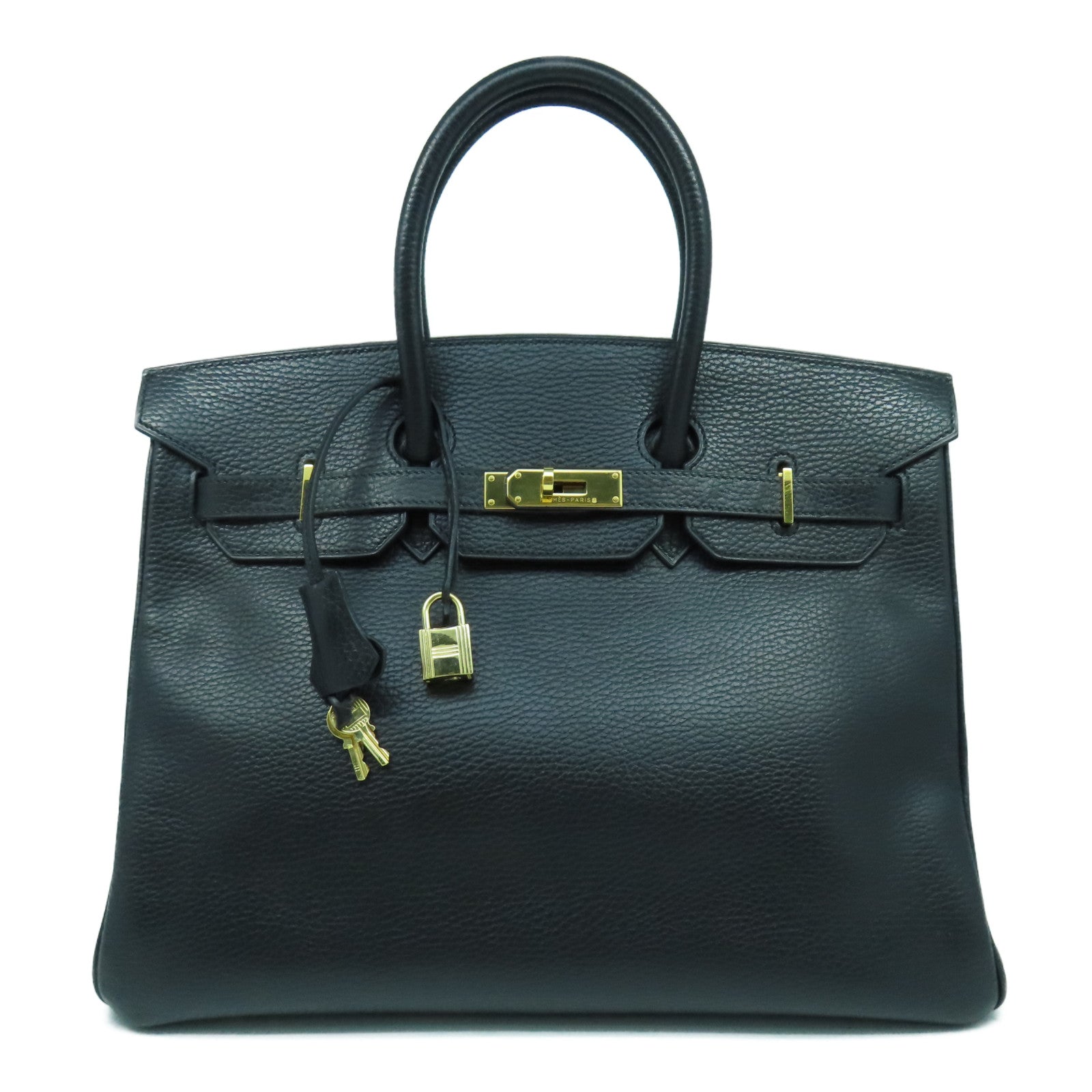 HERMES Ardennes皮革Birkin 35金扣手挽袋黑色