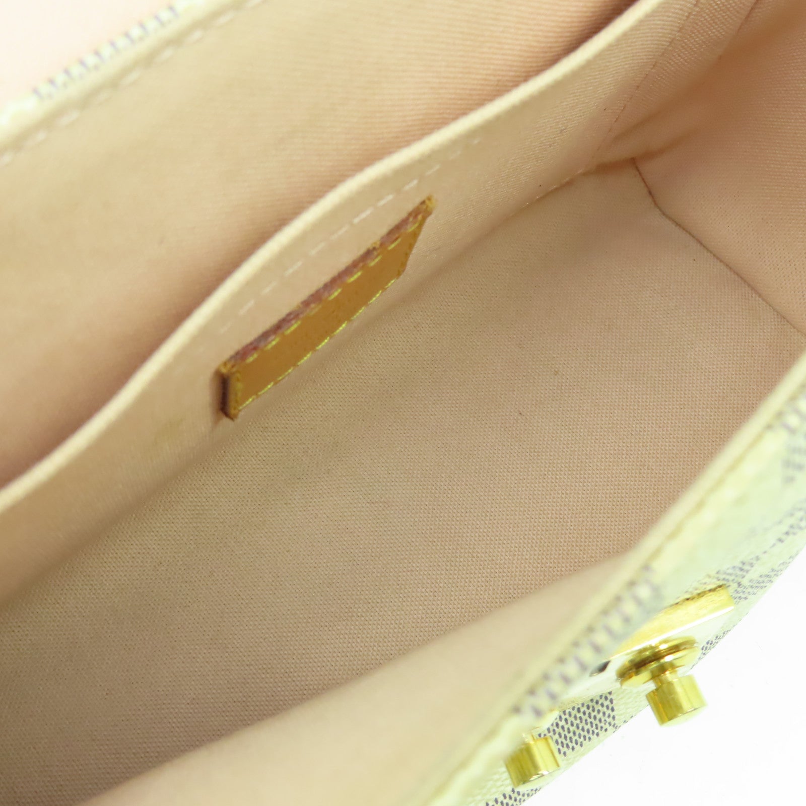 LOUIS VUITTON Damier Azur Croisette金扣手挽肩背兩用袋啡色/白色