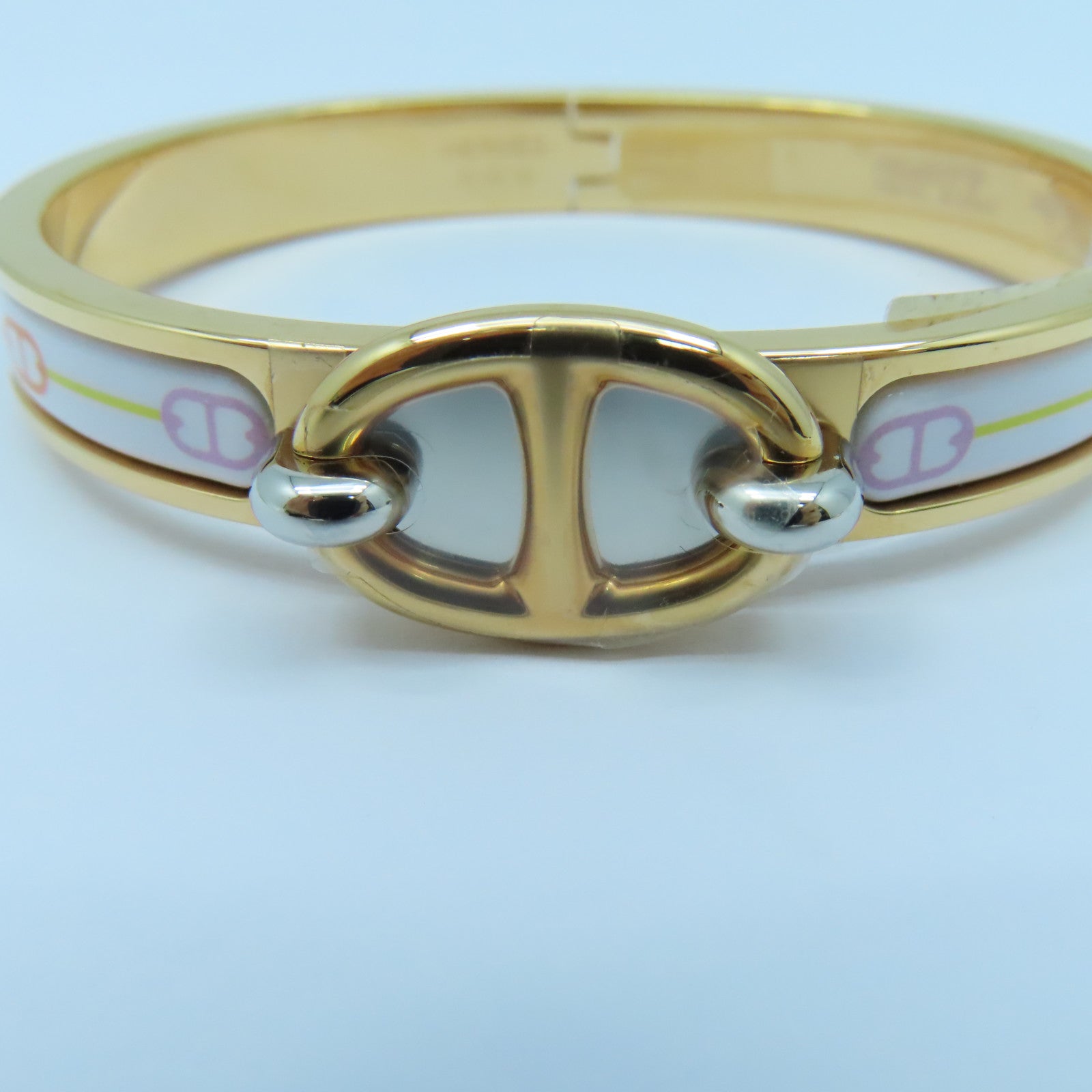 HERMES 金屬/琺瑯Bangle手鐲白色/多色