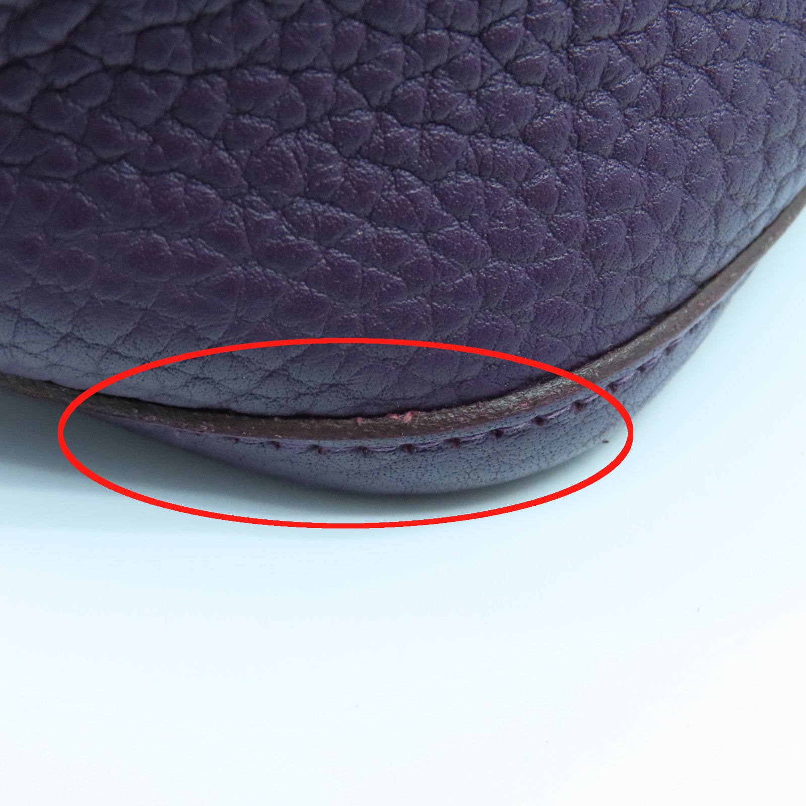 HERMES Clemence皮革Garden Party PM銀扣手挽袋海葵紫色