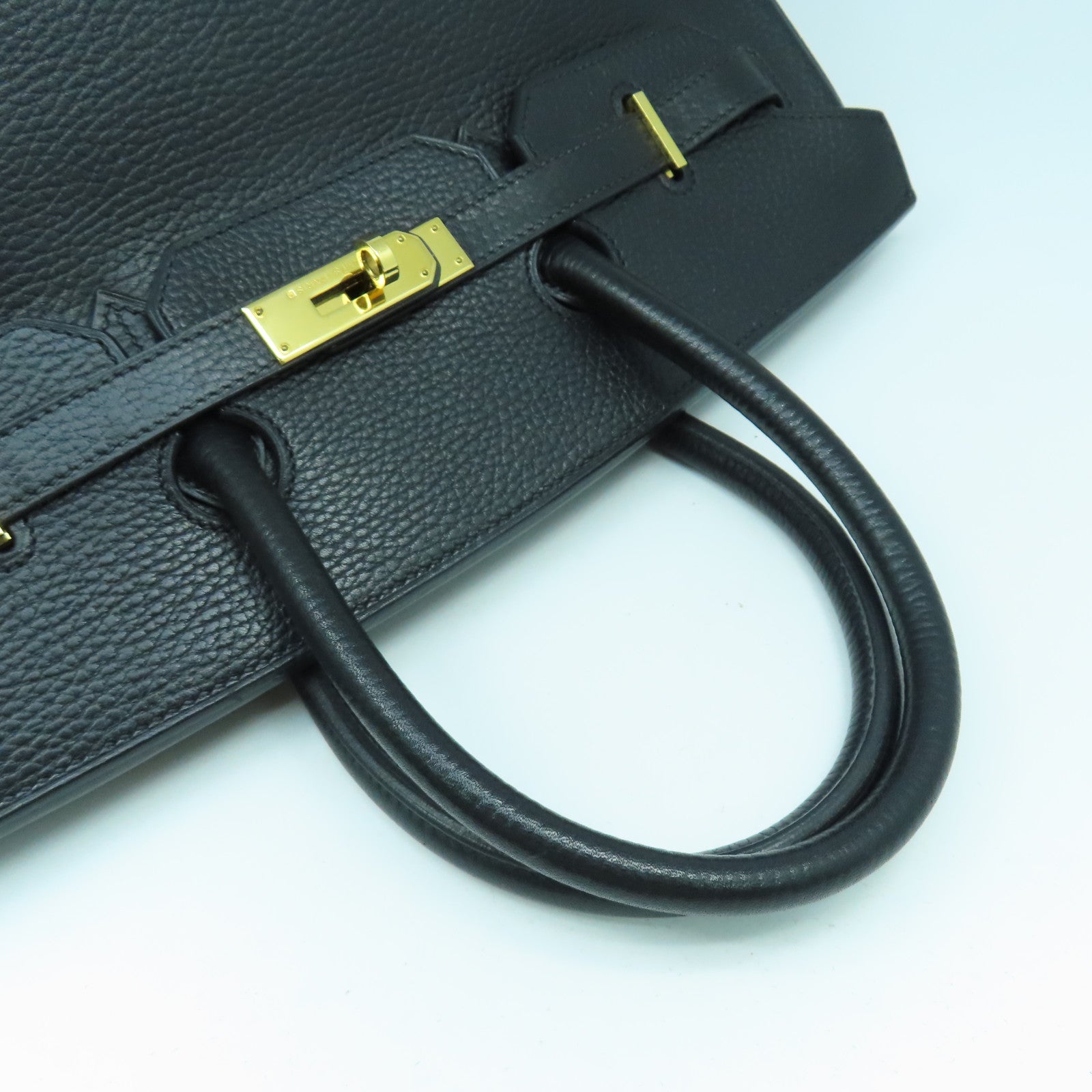 HERMES Ardennes皮革Birkin 35金扣手挽袋黑色
