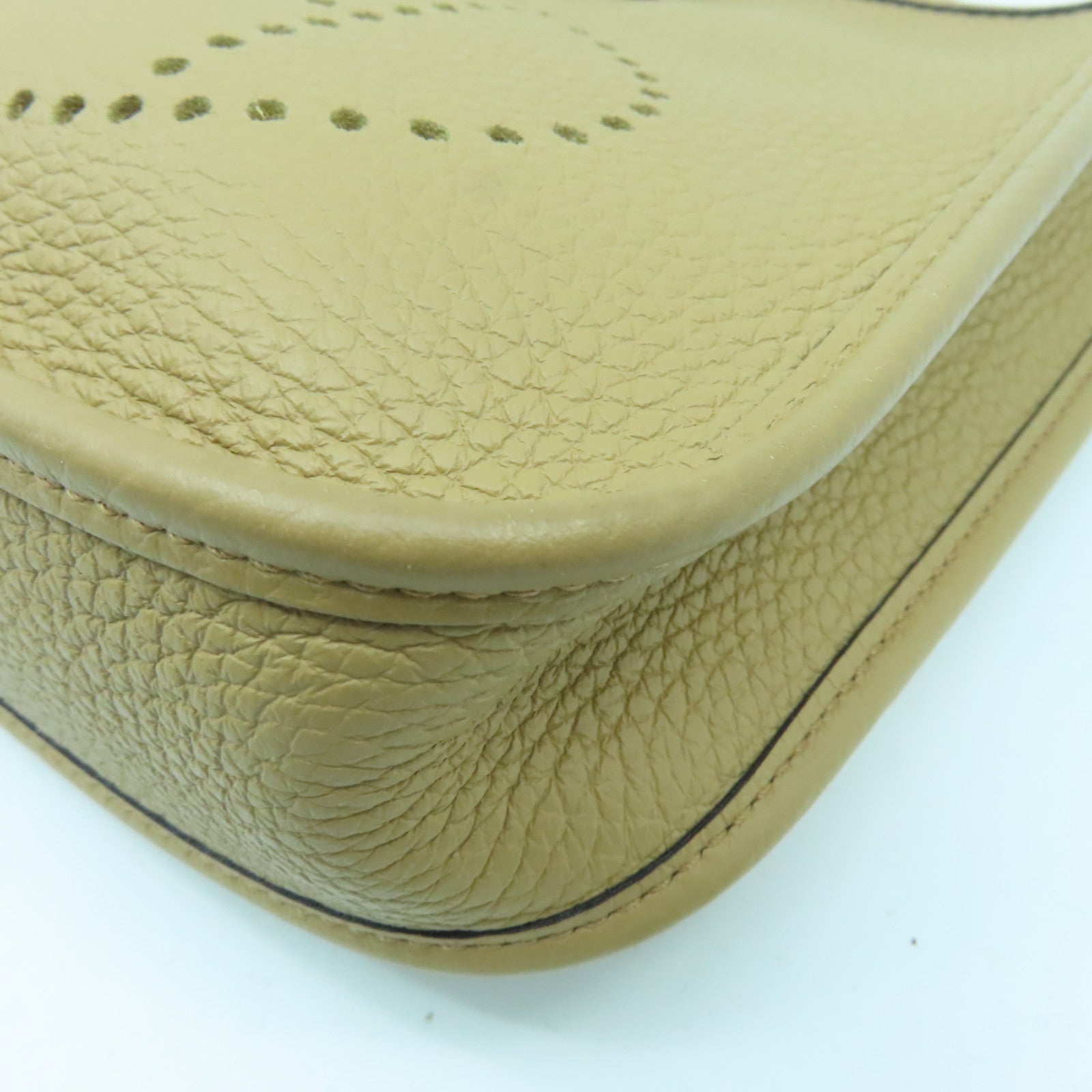 HERMES 【激減優惠】Clemence皮革Evelyne TPM金扣肩背袋棕色