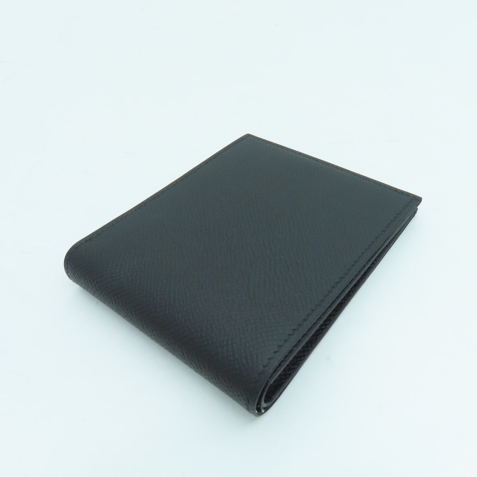 HERMES Epsom皮革Citizen Twill Compact Wallet錢包黑色