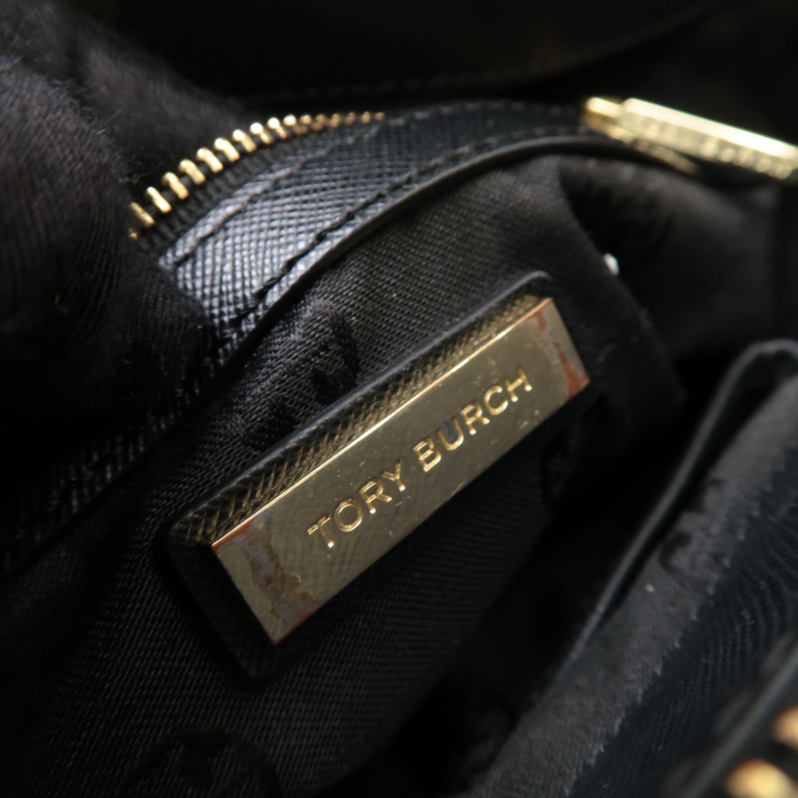 Tory Burch 牛皮皮革2 Way Shoulder金扣手挽肩背兩用袋黑色